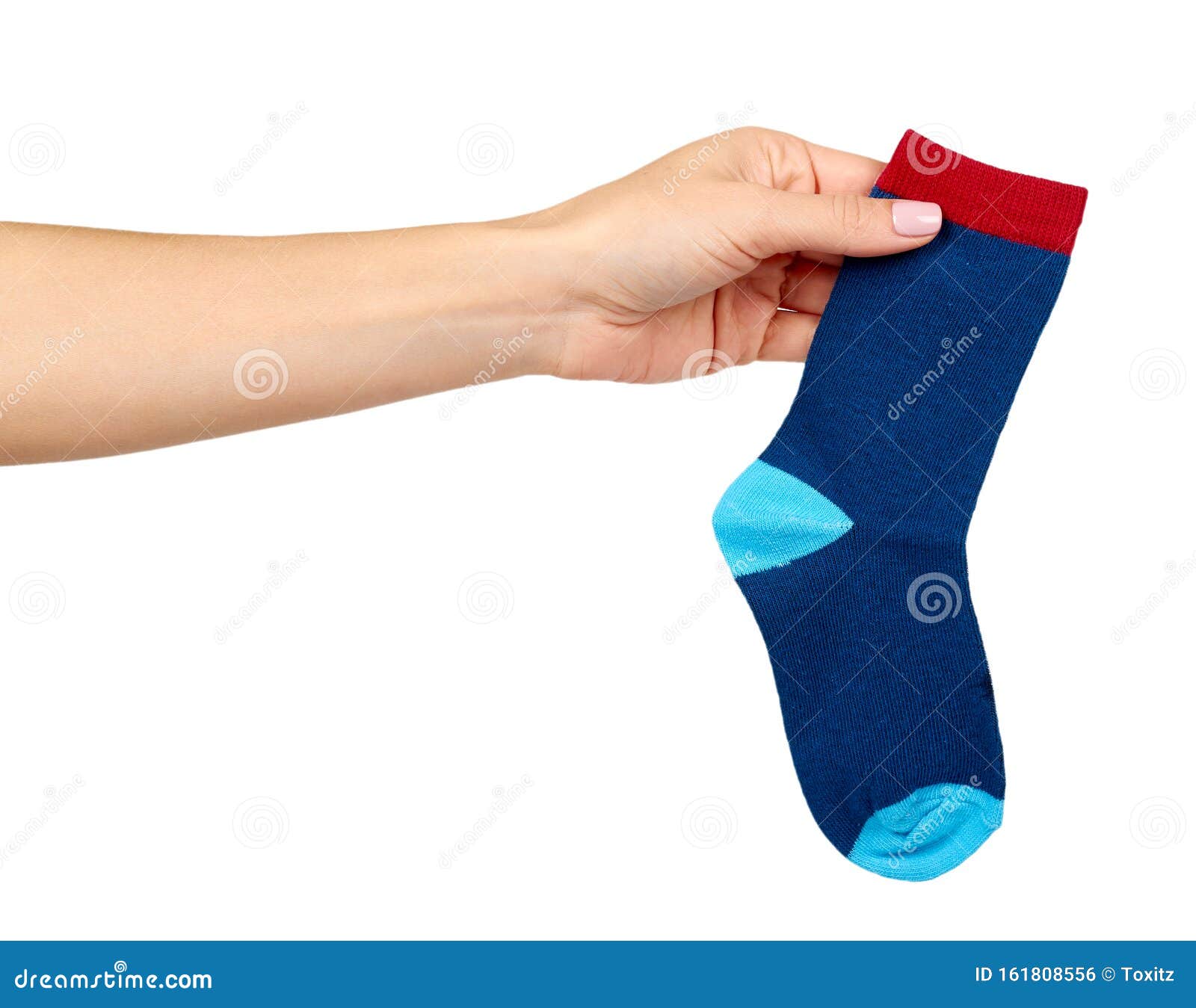 Blue Cotton Socks, Kids Foot Clothing. Cute Childs Wear Stock Photo ...