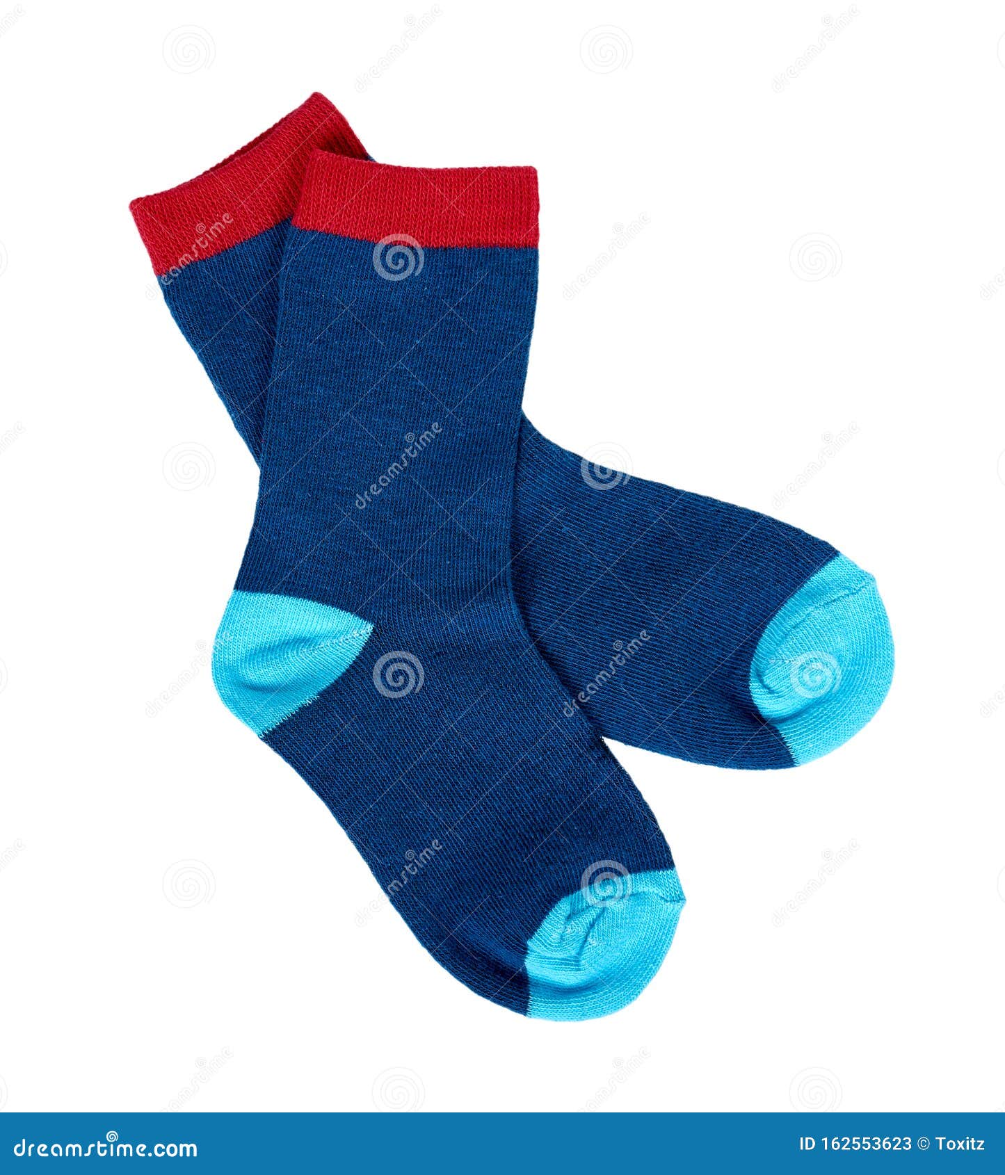 Blue Cotton Socks, Kids Foot Clothing. Cute Childs Wear Stock Image ...