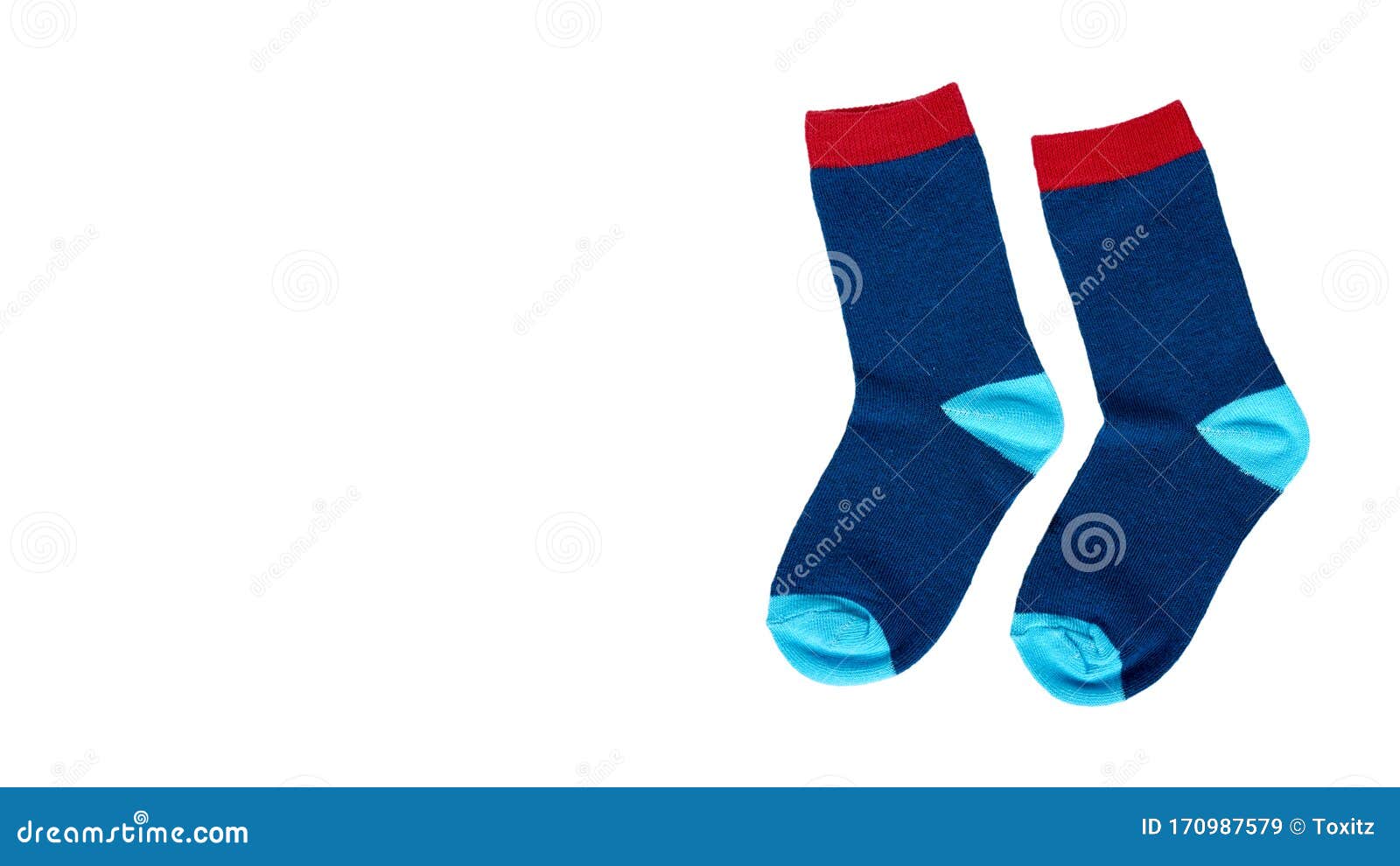 Blue Cotton Socks, Kids Foot Clothing. Cute Childs Wear Stock Image ...