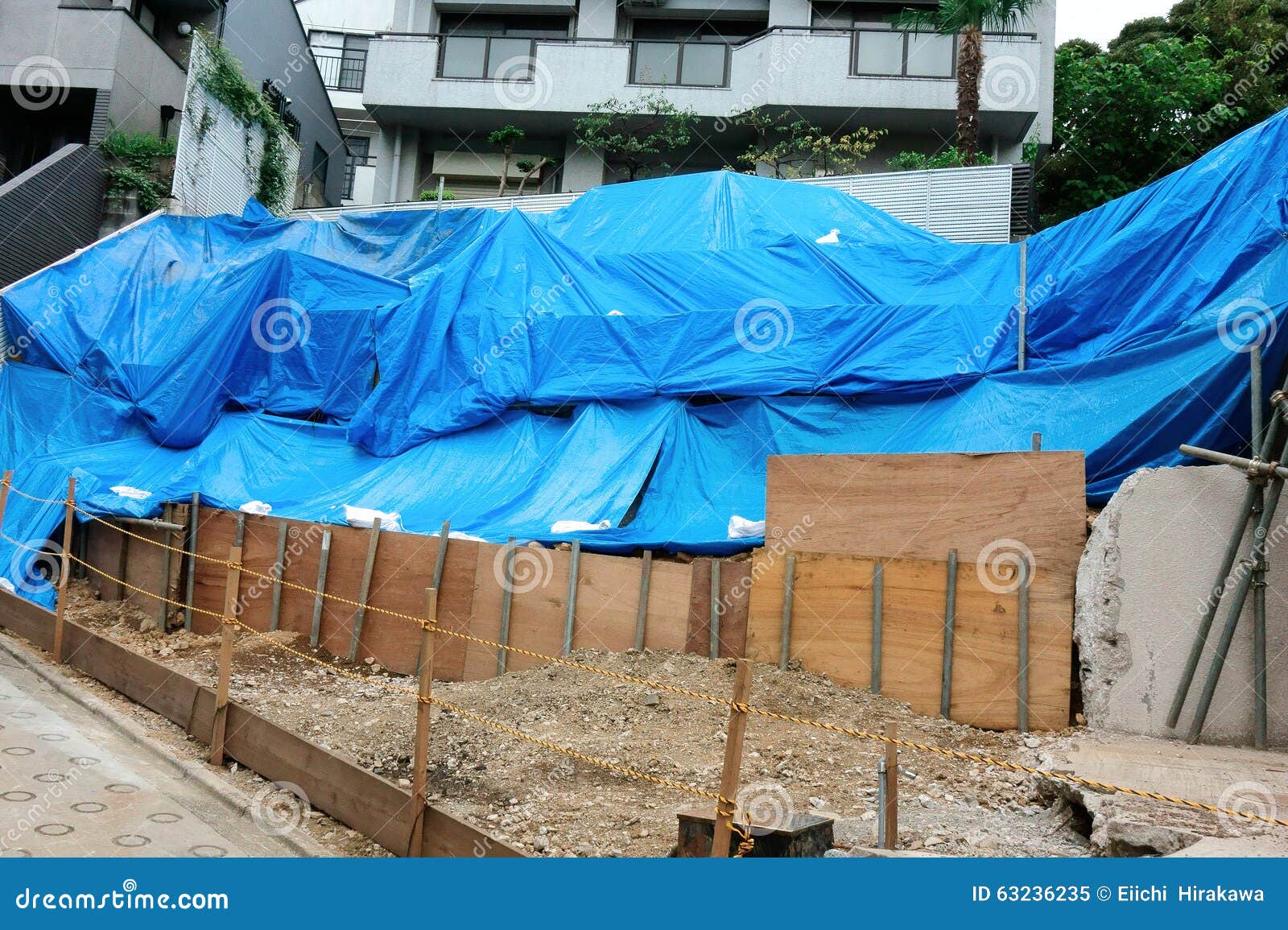 Blue Cover for Construction Stock Image Image of construction, vinyl
