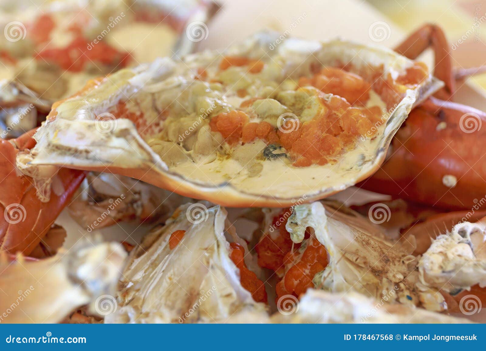 Blue crab steamed egg stock photo. Image of fish, claw 178467568