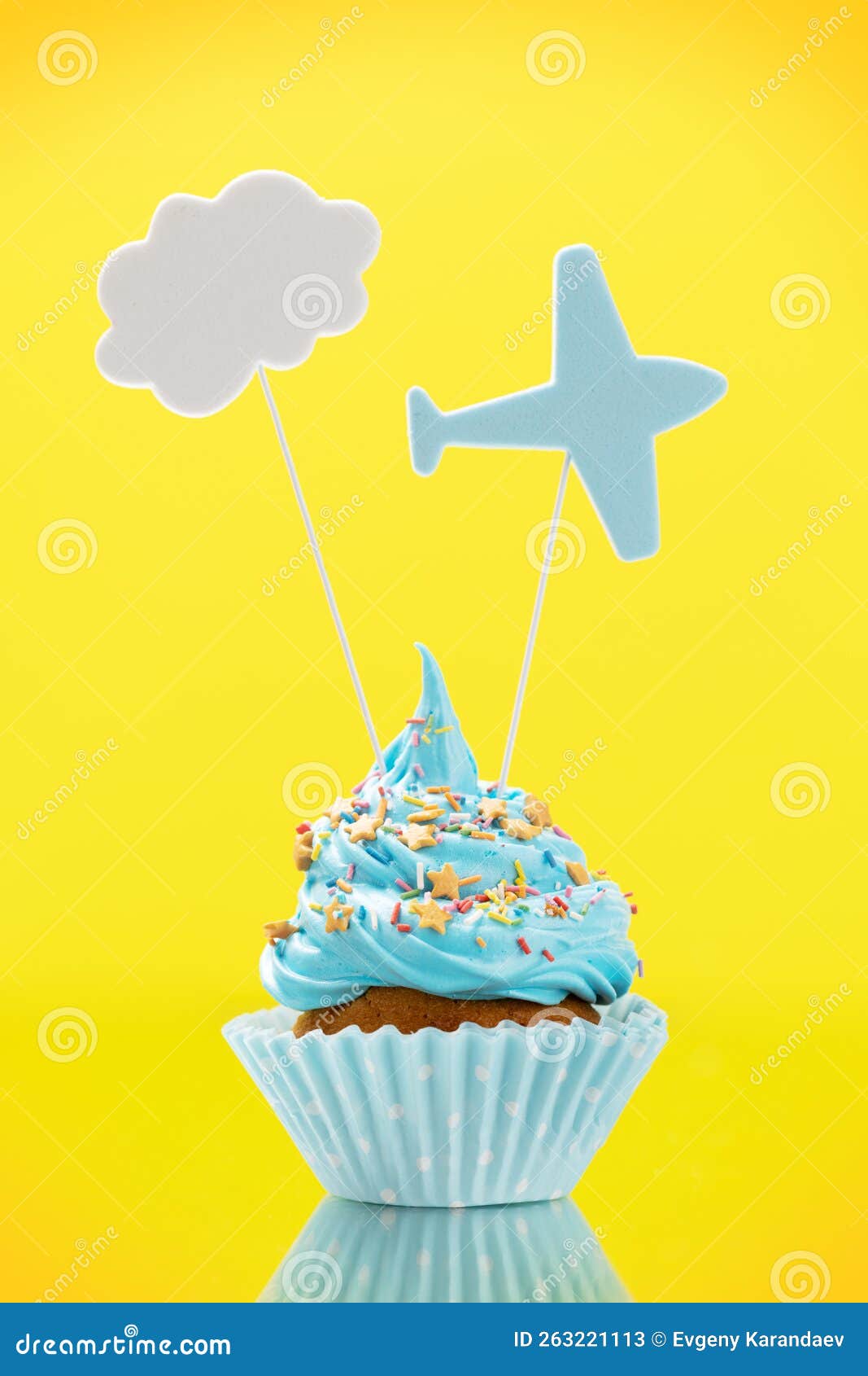 Blue cream cupcake stock image. Image of celebration 263221113