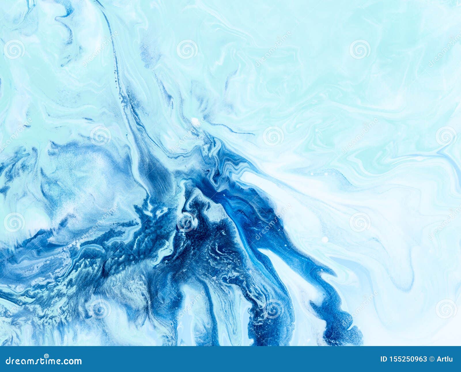 Blue Creative Abstract Hand Painted Background, Marble Texture ...