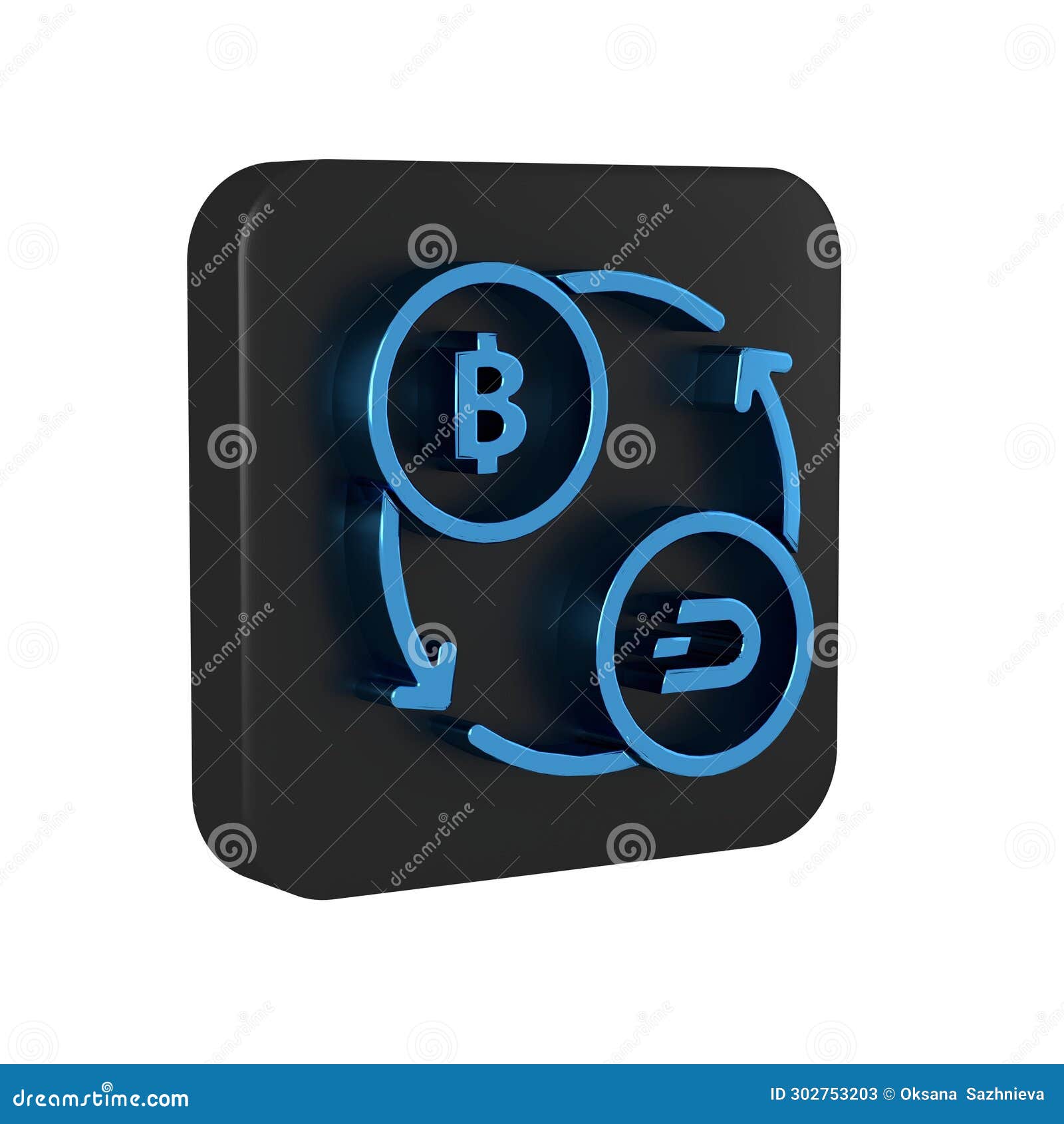 Blue Cryptocurrency Exchange Icon Isolated on Transparent Background.  Bitcoin To Dash Exchange Icon Stock Illustration - Illustration of dash,  mobile: 302753203