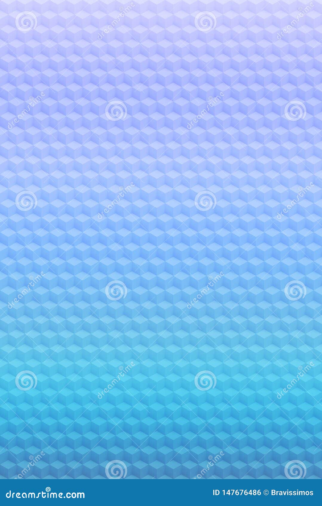Blue Cube Geometric Pattern Abstract Background, Card Stock