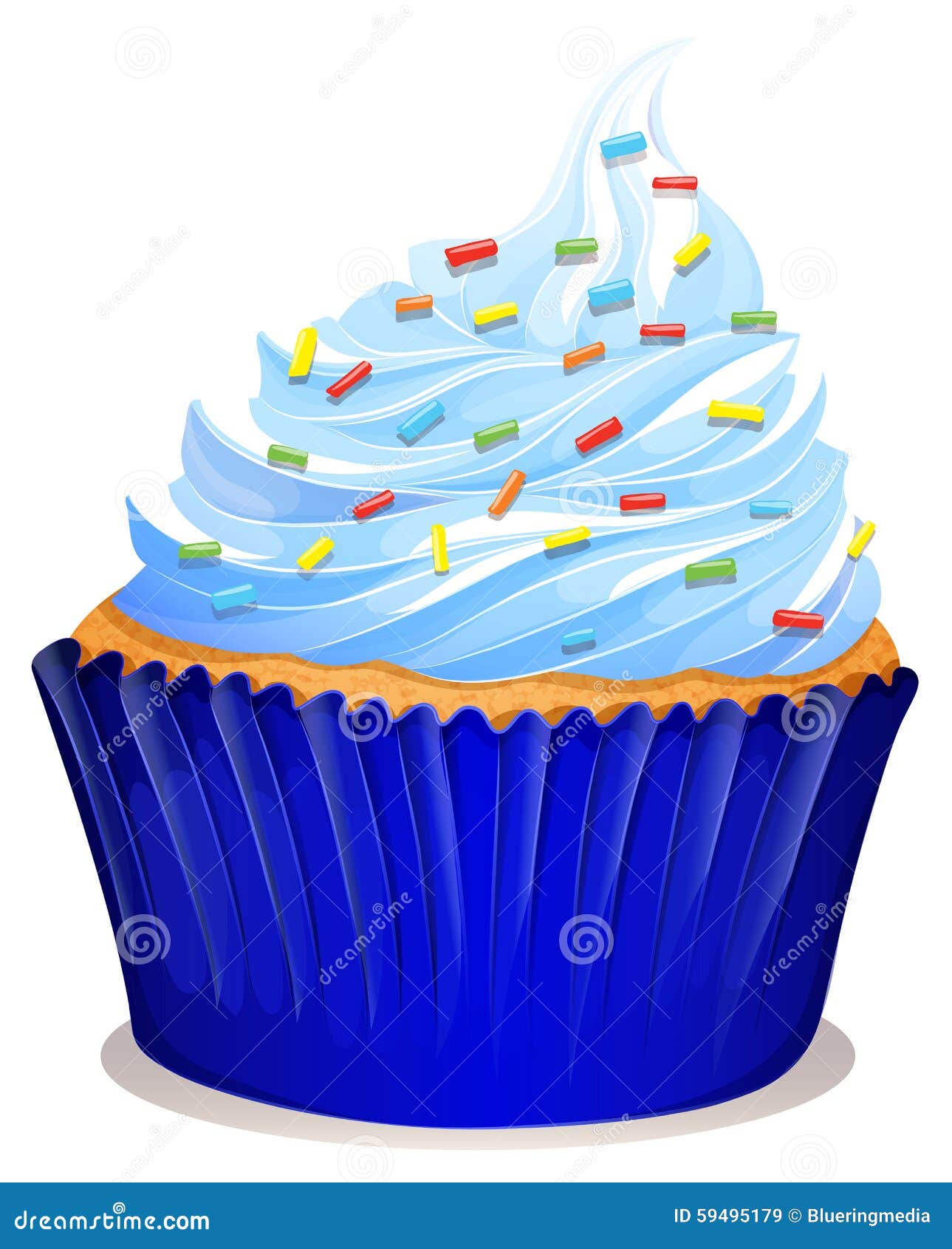 Blue Cupcake With Frosting Stock Vector Image 59495179