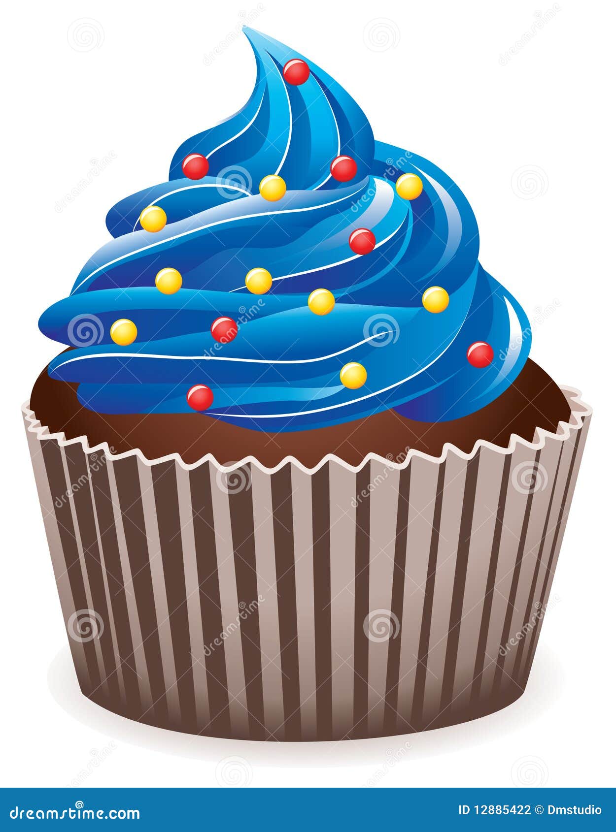 blue cupcake with sprinkles