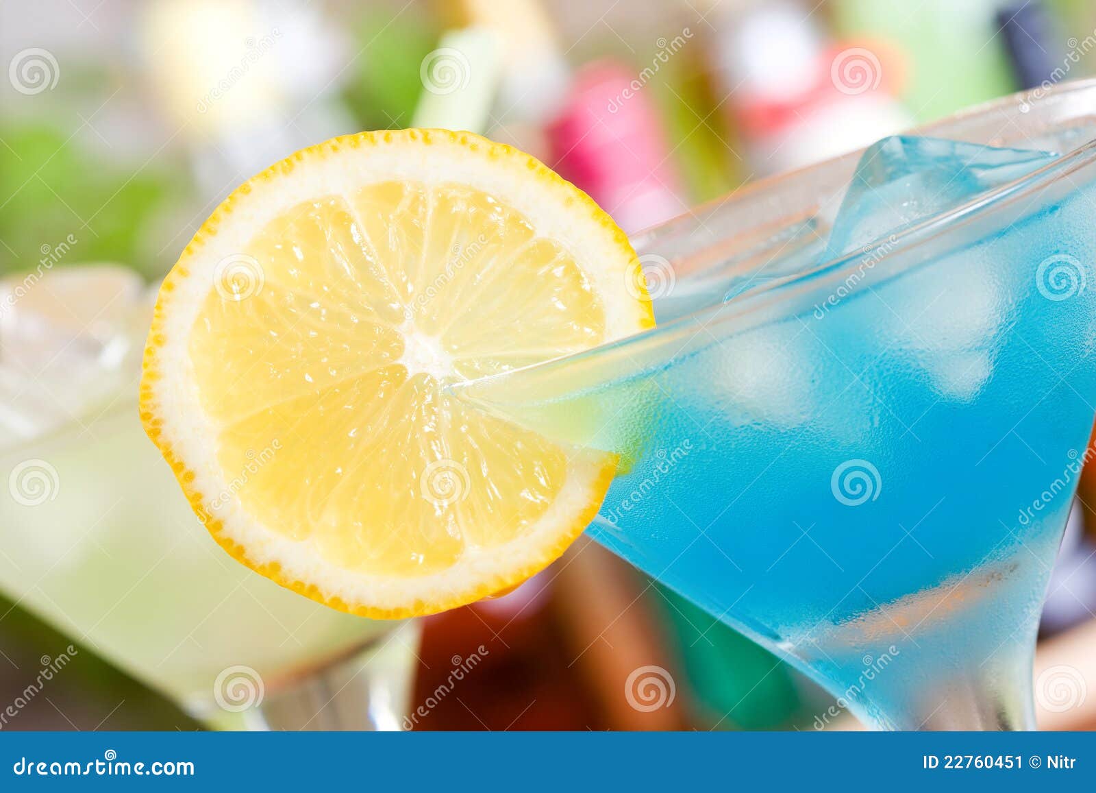 Blue Curacao cocktail stock image. Image of cold, refreshment 22760451
