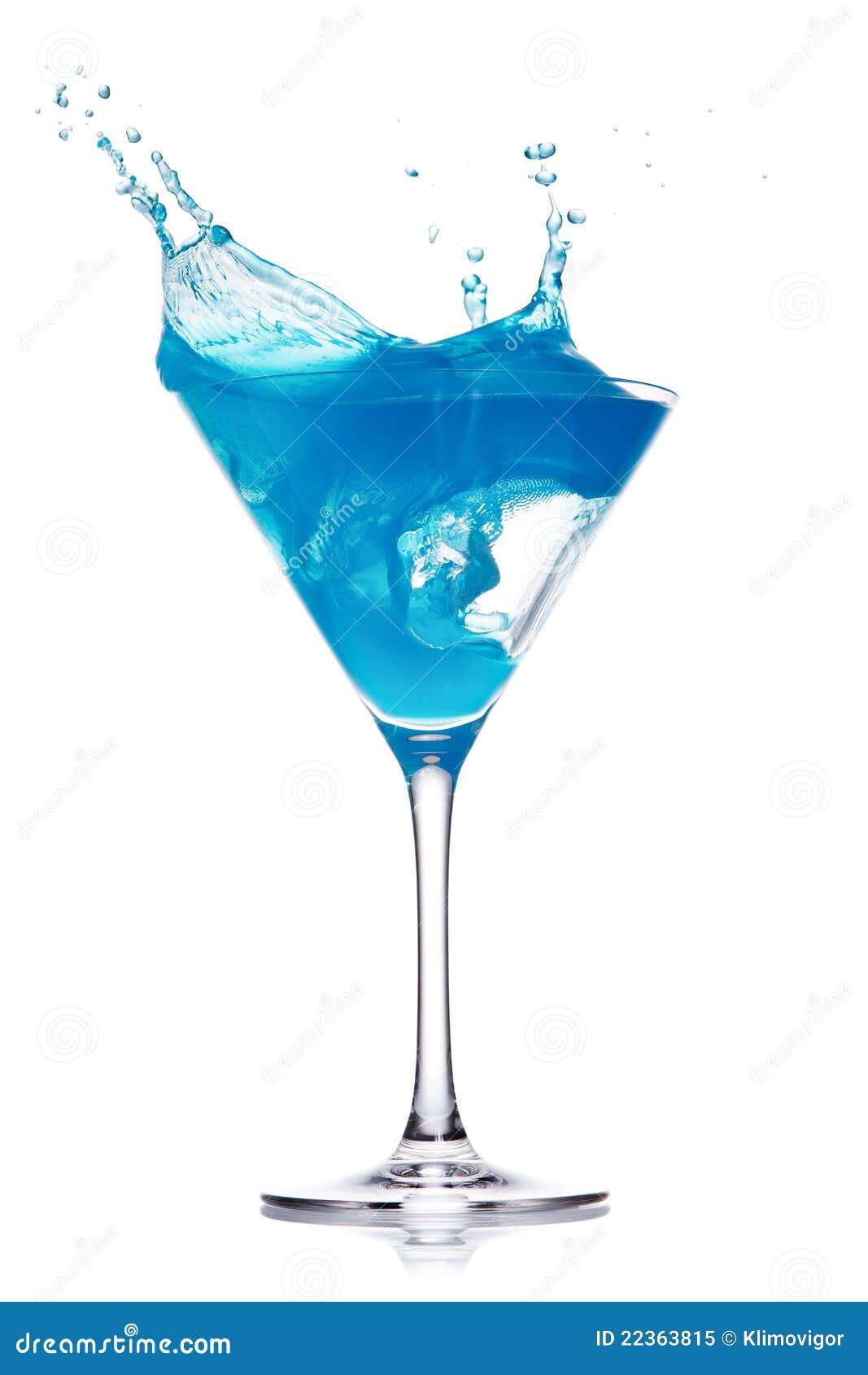 Blue Curacao Cocktail with Splash on White Stock Image - Image of ...