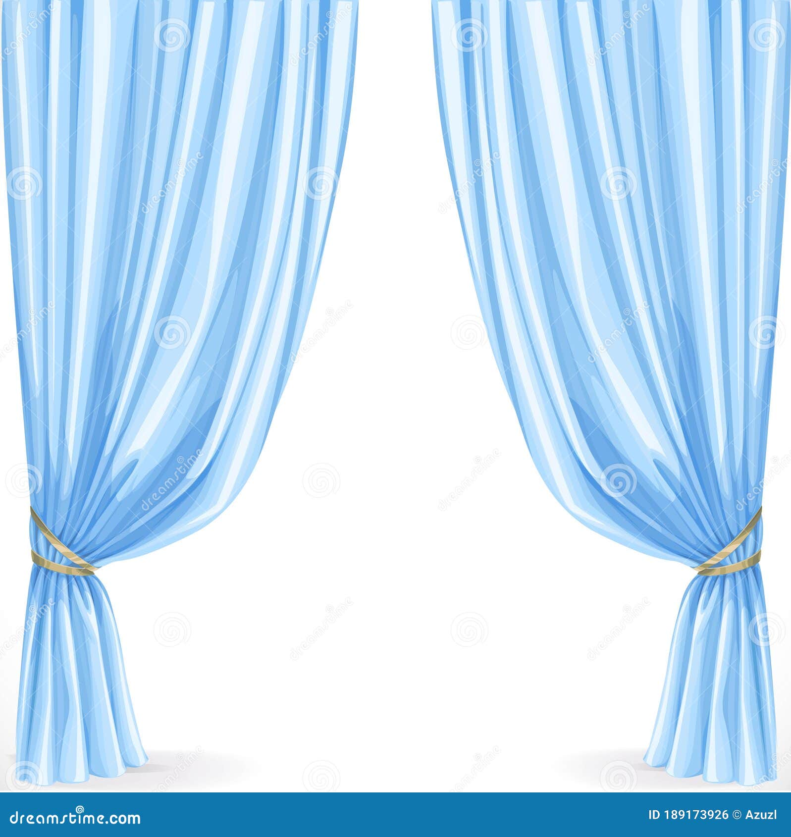 Blue Curtain Isolated on a White Background Stock Vector - Illustration of  interior, object: 189173926