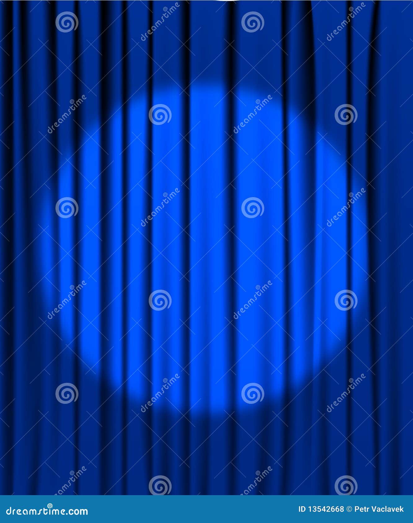 Blue Curtain with a Spotlight Stock Vector Illustration of opera