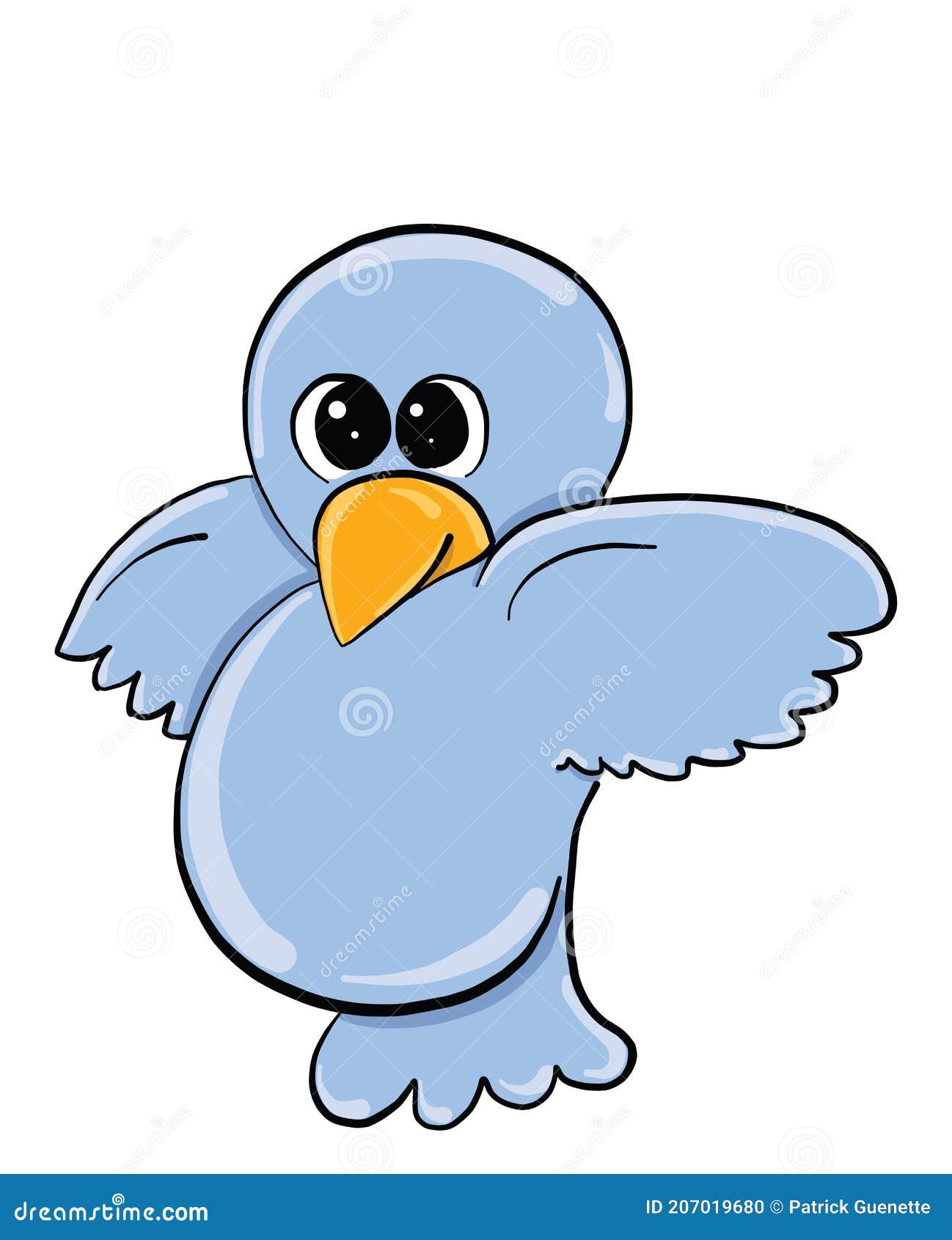 Blue Cute Bird, Illustration, Vector Stock Illustration Illustration