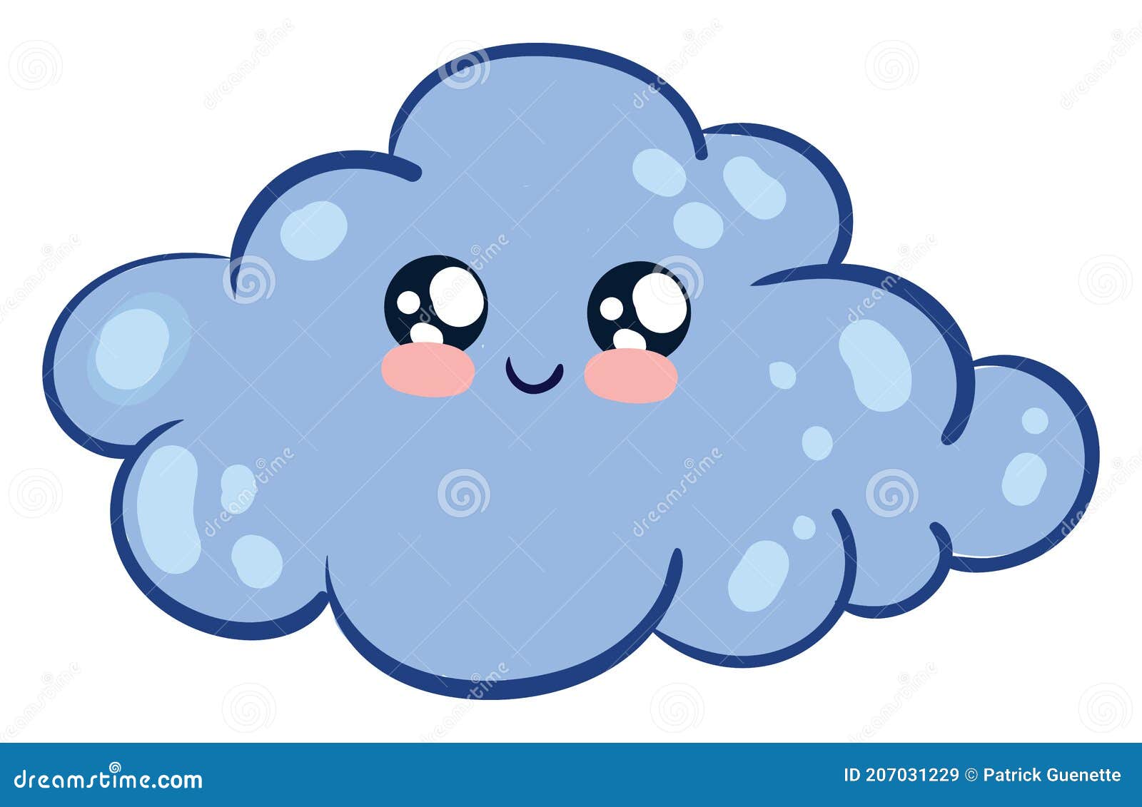 Blue Cute Cloud, Illustration, Vector Stock Vector Illustration of