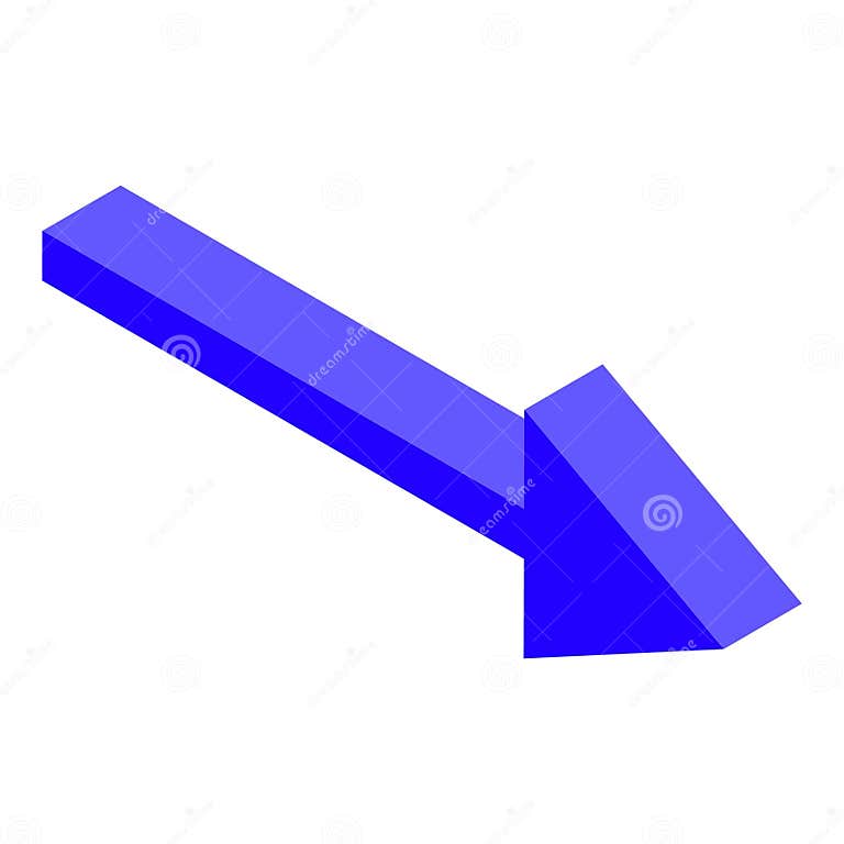Blue 3d Arrow Pointing Down Representing Negative Trend Stock ...