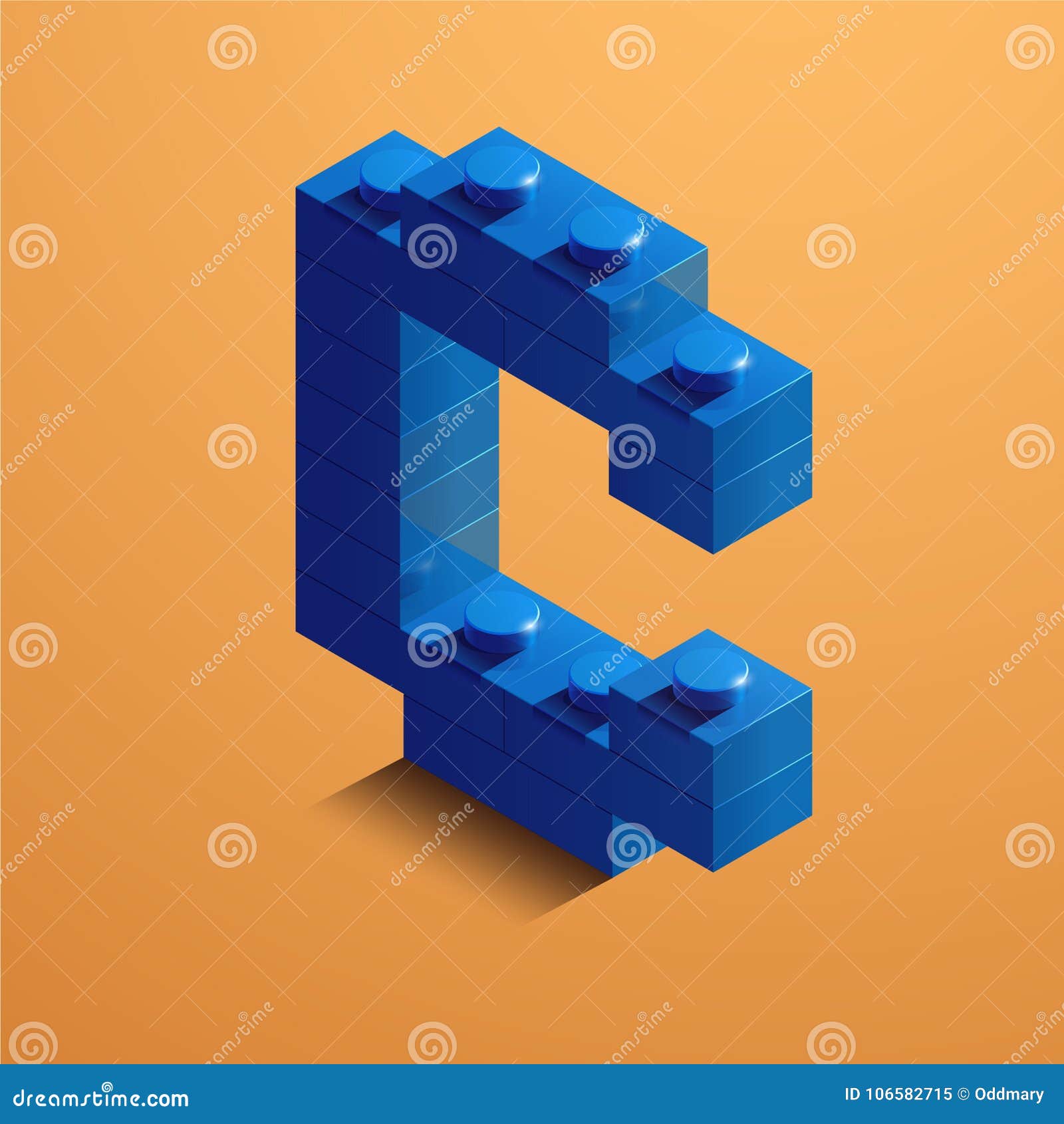 3d Isometric Letter a of the Alphabet. 3d Isometric Plastic Letter from
