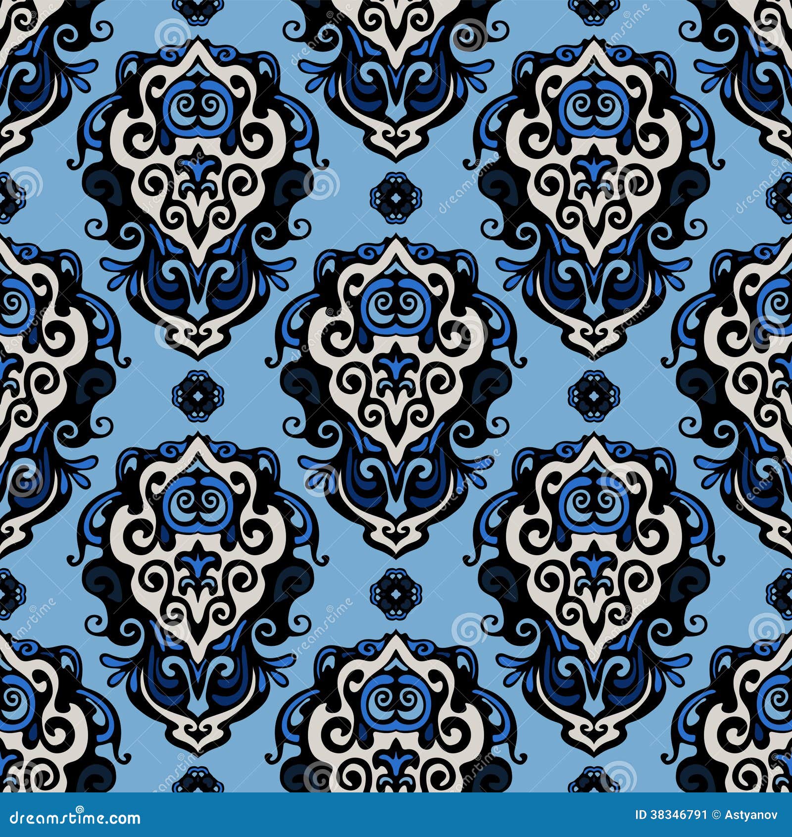 Blue Damask Drape Background Stock Photography 8026676