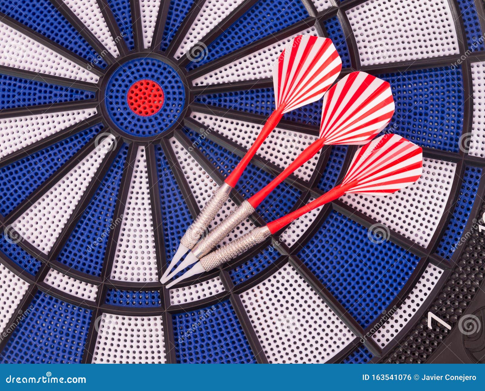 Blue Dartboard With Darts Stock Photo Image Of Circle 163541076