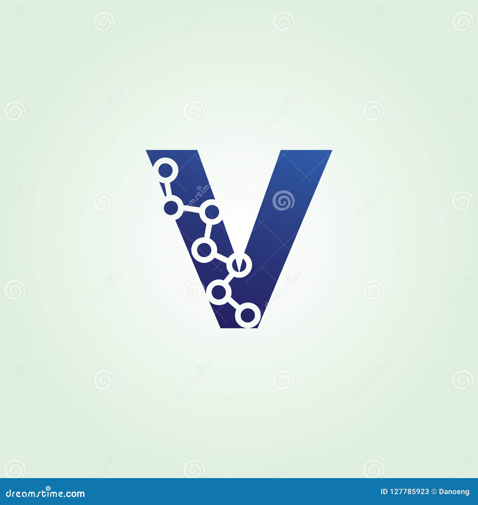 Blue Data Technology V Letter Logo Stock Illustration Illustration Of Architecture Green