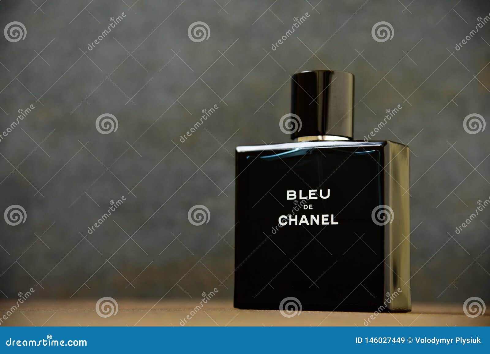 A Bottle Of Chanel Perfume On A Uniform Yellow Background, With A  Reflection Of The Lower Part. Allure Mens Perfume Series. 2020-07-05  Samara. Stock Photo, Picture and Royalty Free Image. Image 165011934.