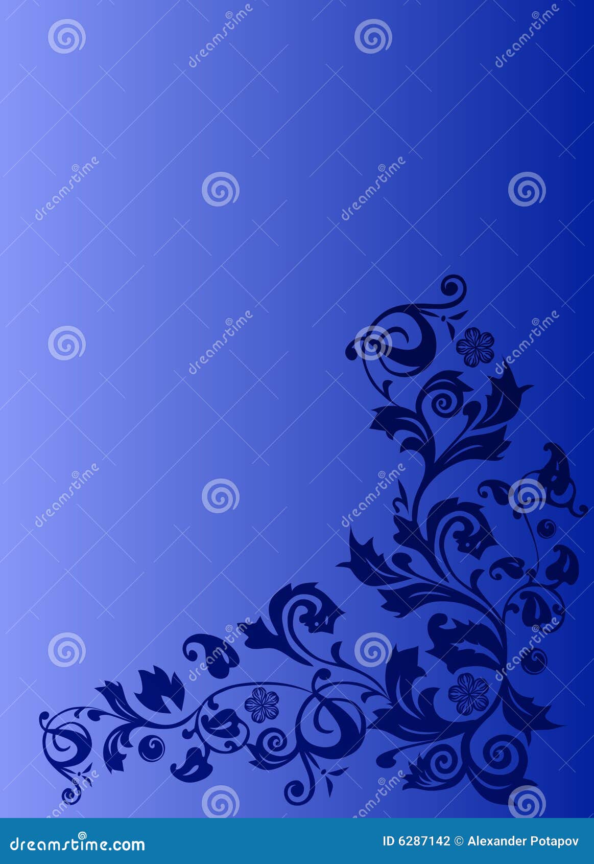 Blue Decoration on Blue Background Stock Illustration Illustration of