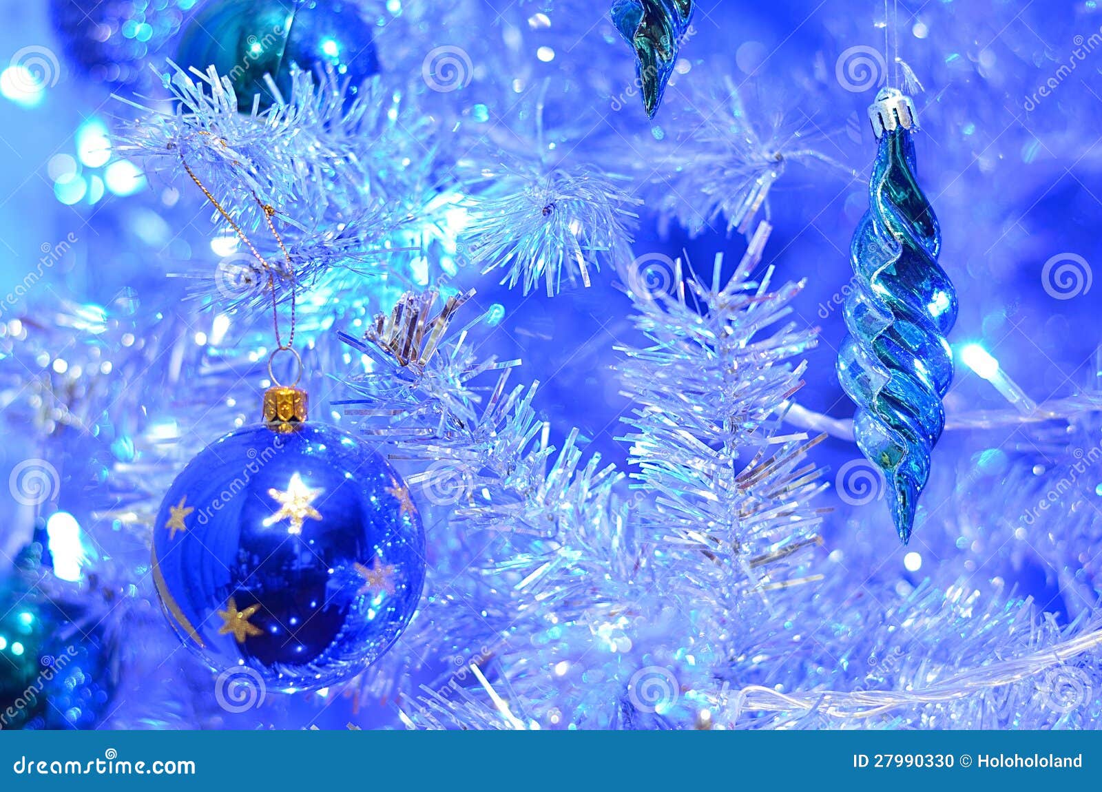 Blue Decoration on Christmas Tree Stock Photo - Image of zoom ...