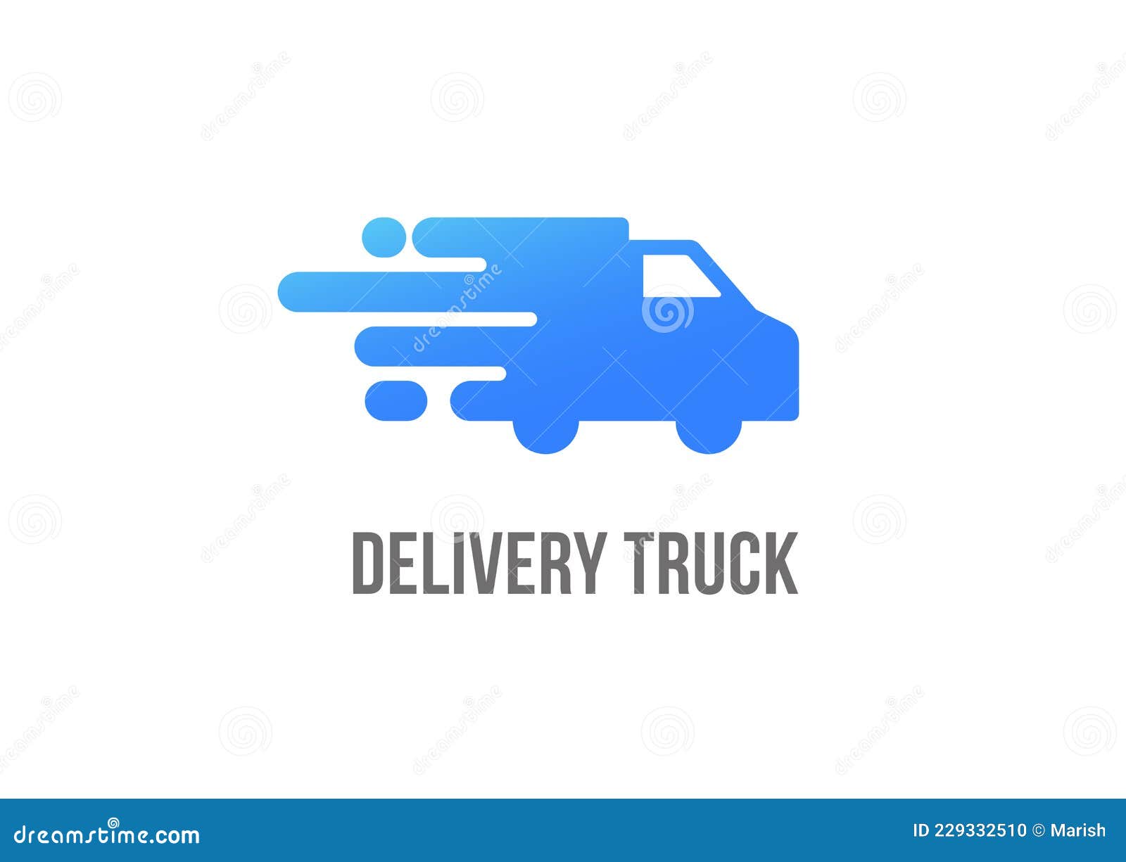 Blue Delivery Logo, Truck with Wings, Emblem and Icon Concept Design ...