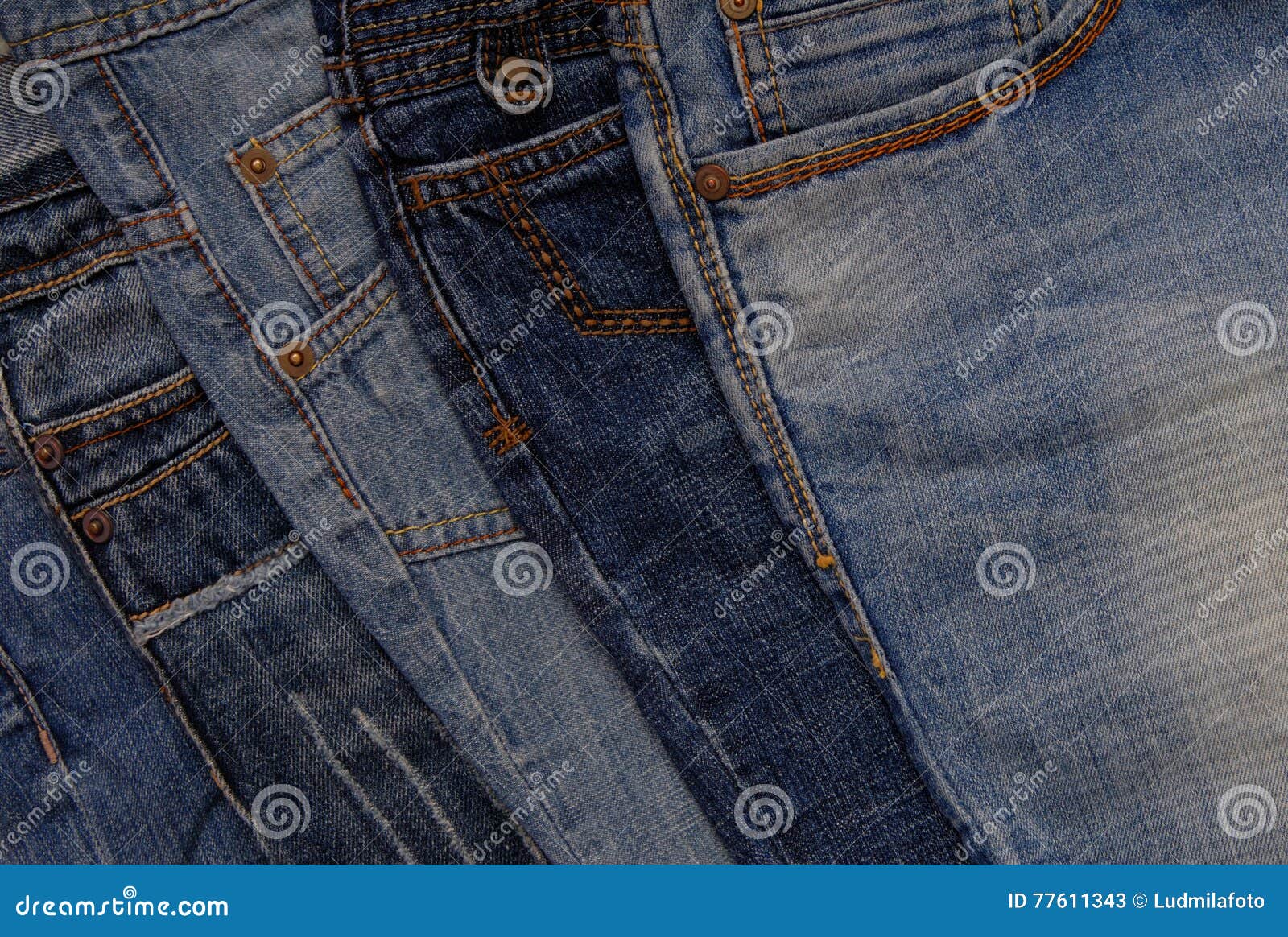 Blue Denim Background, Pile of Jeans Stock Image - Image of clothes ...