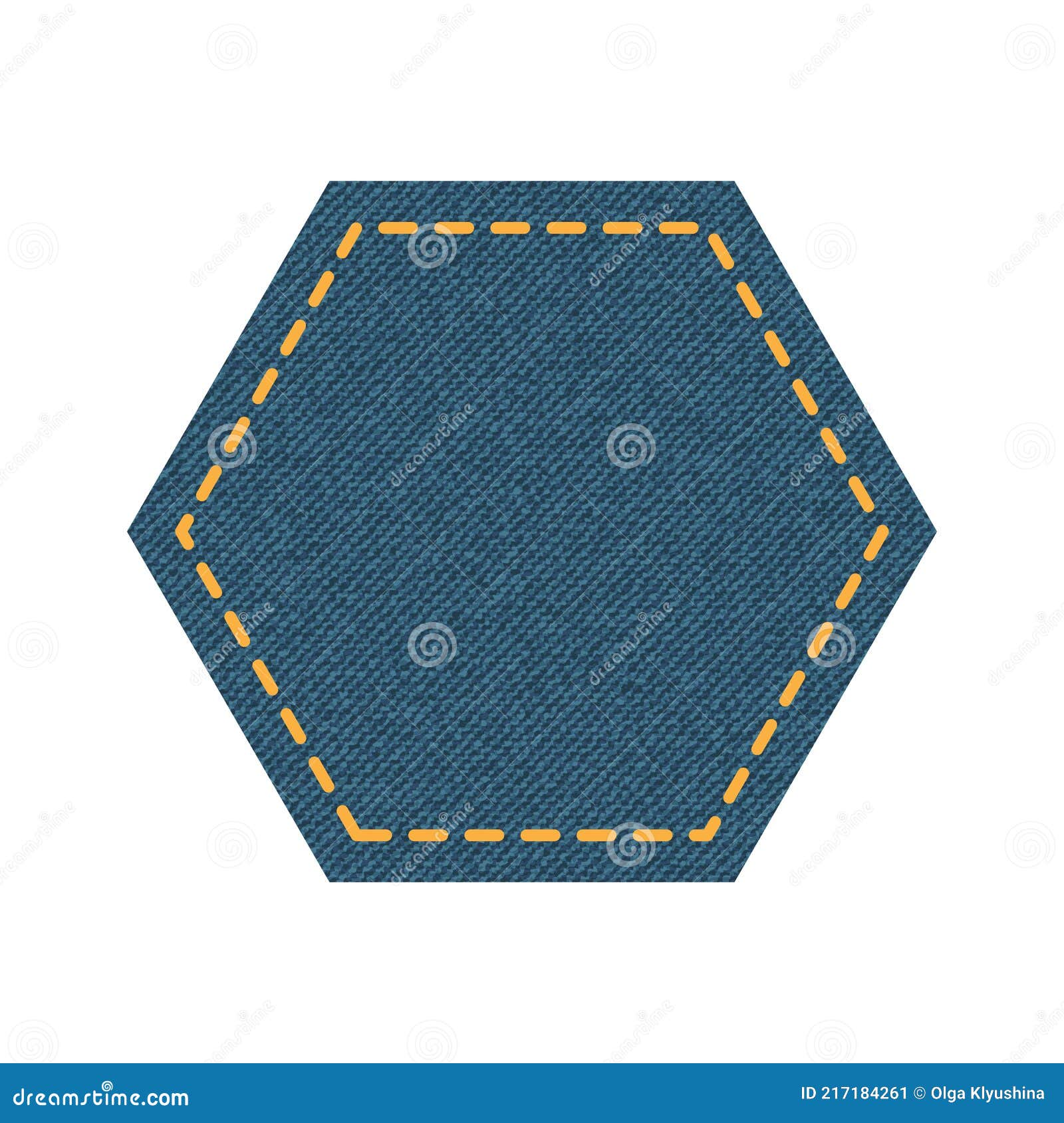 Blue Denim Design with Hexagon with Stitcher. Stock Vector ...