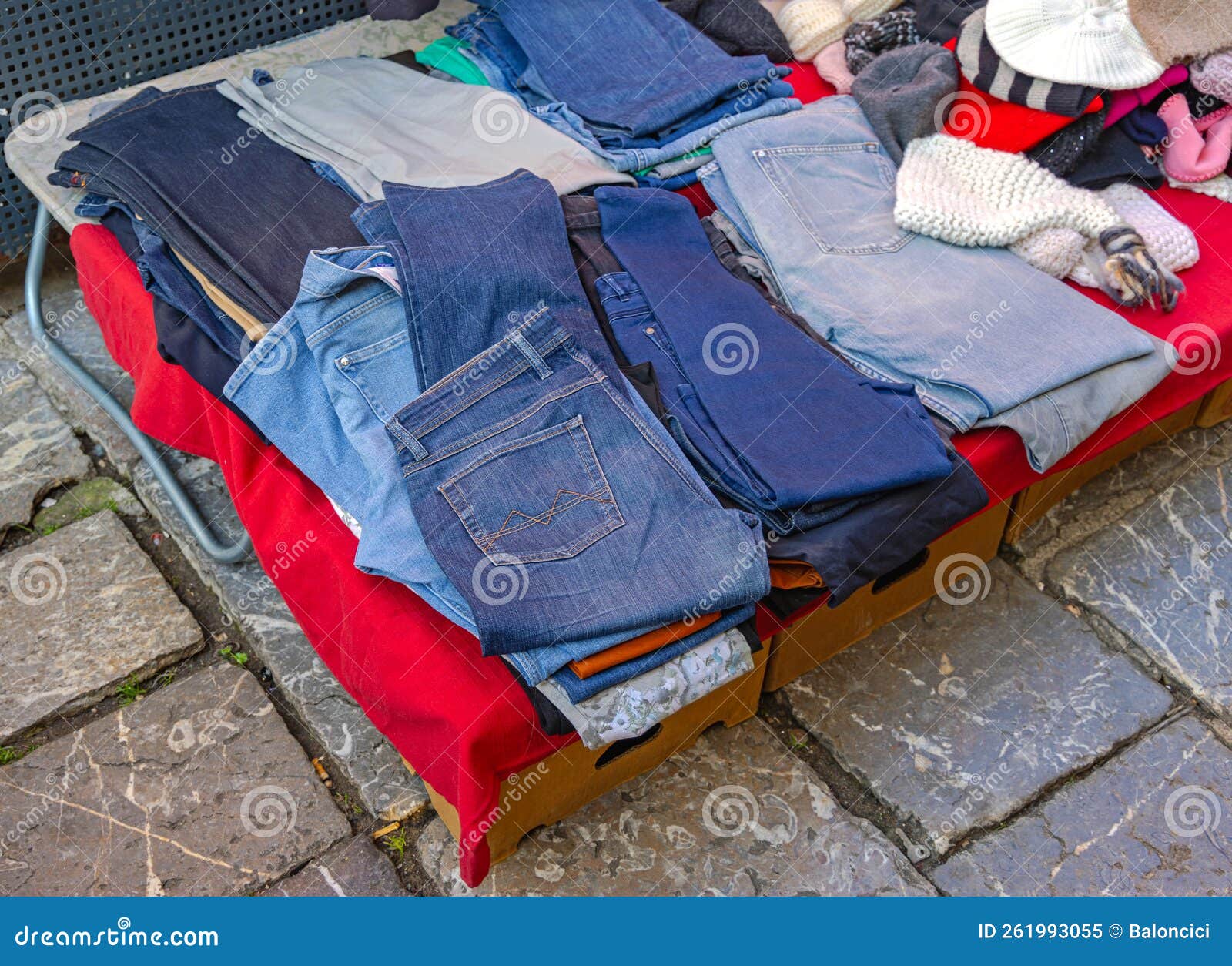 Blue Denim Jeans Pants stock image. Image of boxes, fashion 261993055