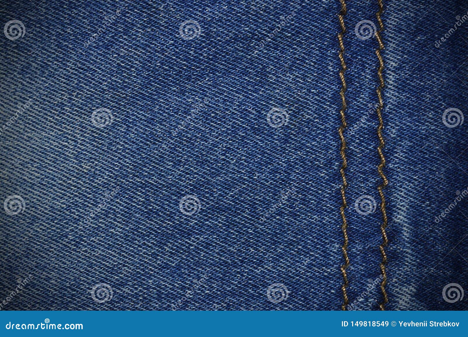 Blue Denim Texture with Seam Closeup Stock Image - Image of casual ...