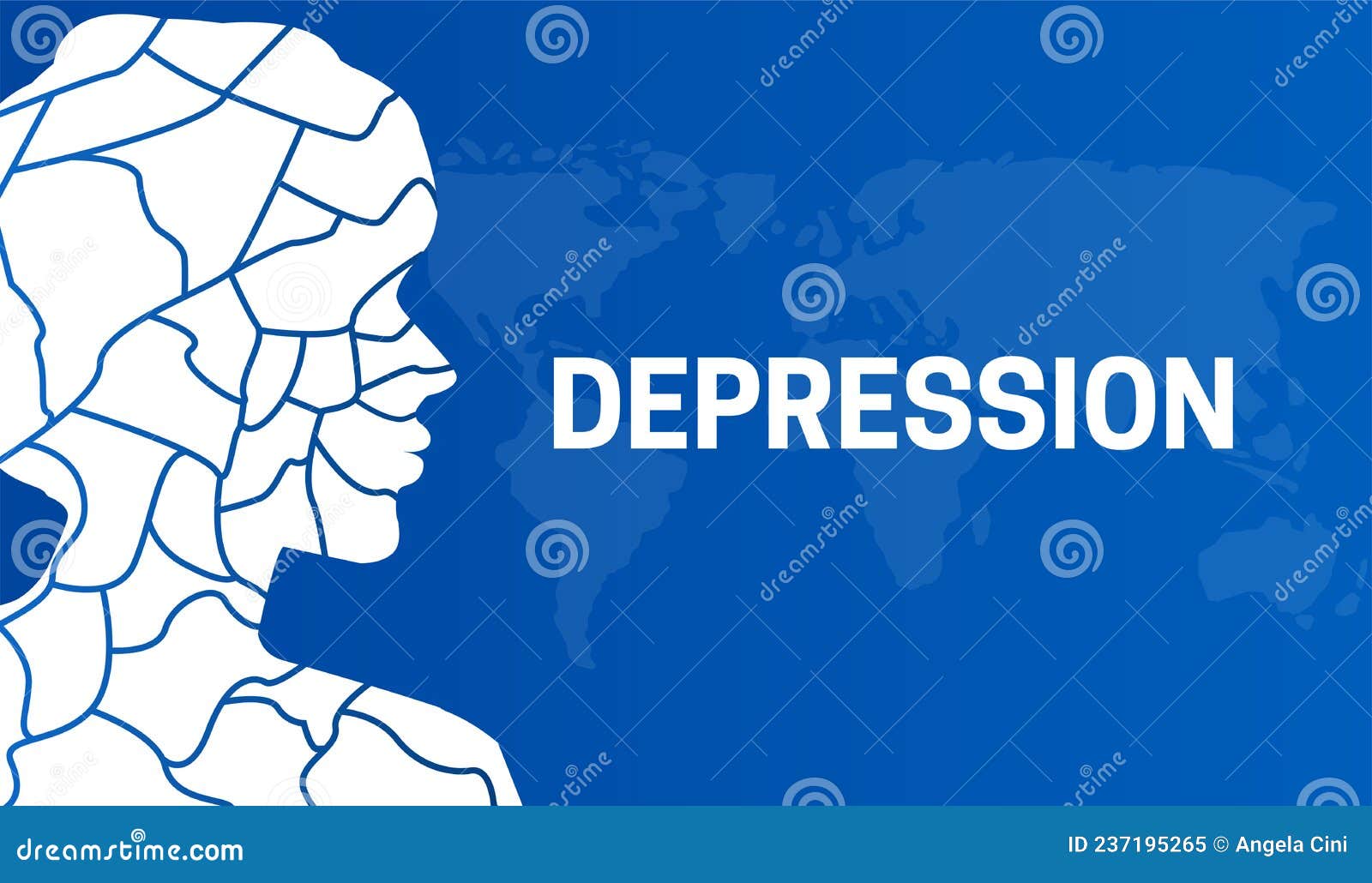 Blue Depression Background Illustration Stock Vector Illustration of