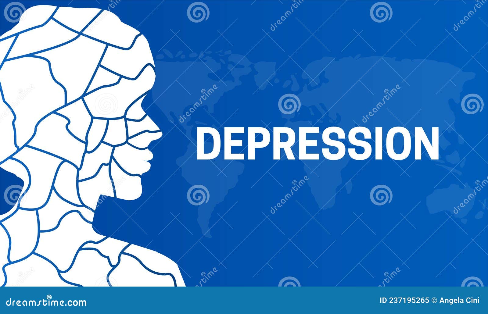 Blue Depression Background Illustration Stock Vector - Illustration of ...