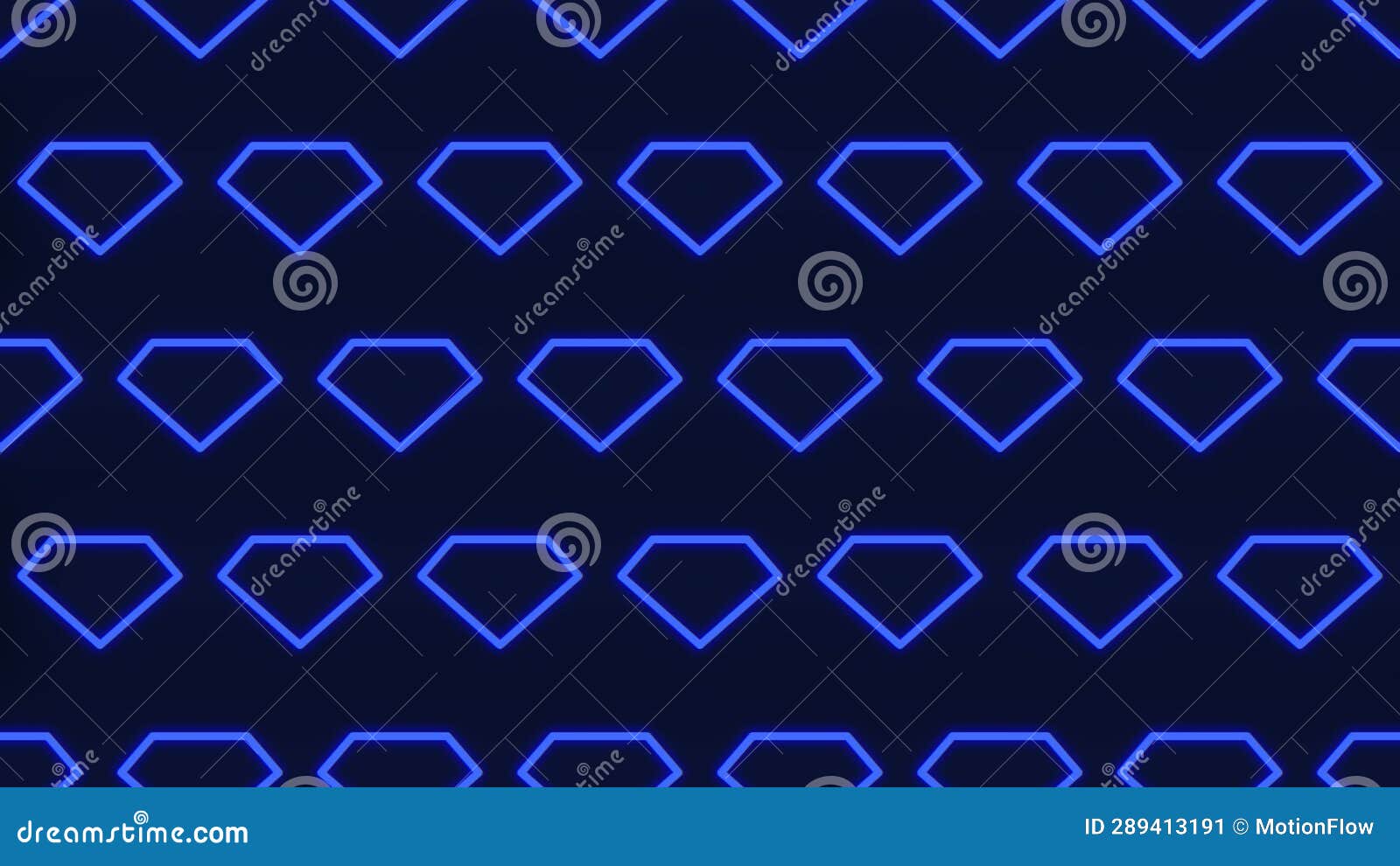 Bold Blue Diamond Pattern Shines on Black Background Stock Video
