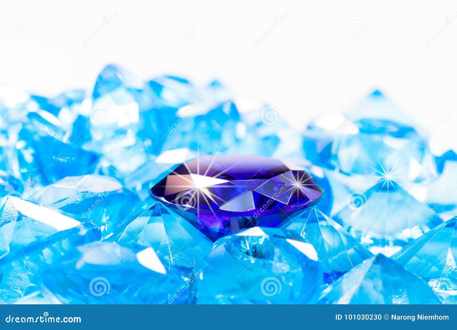 Blue Diamond on White Background Stock Photo Image of crystal