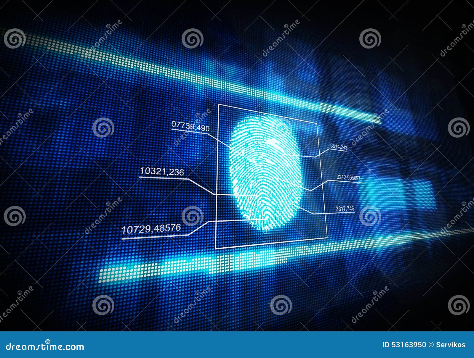 blue digital fingerprint.