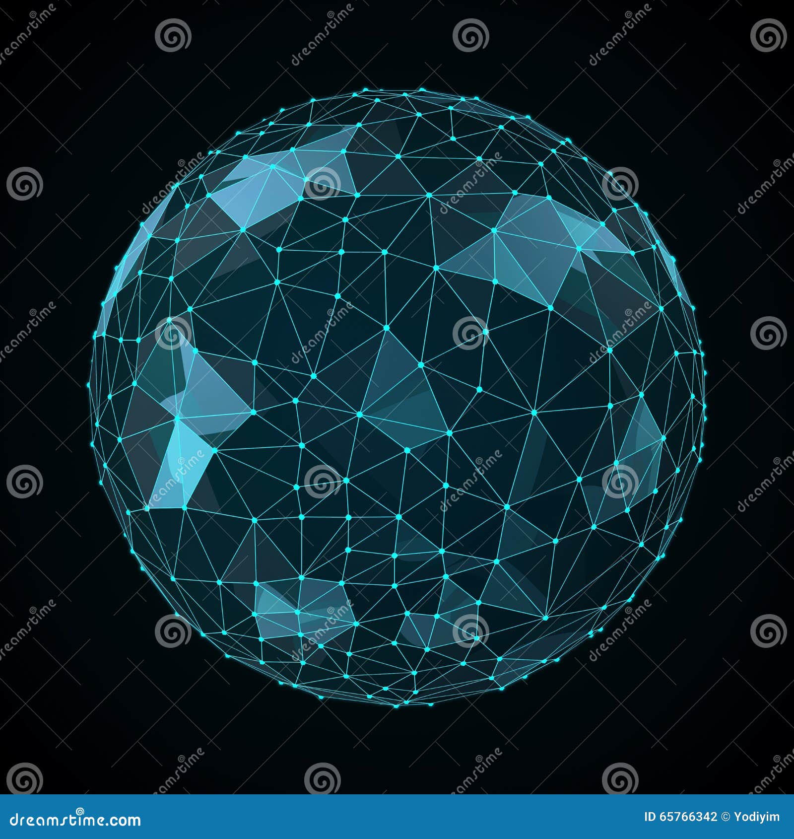Blue Digital World on Black. Stock Illustration Illustration of