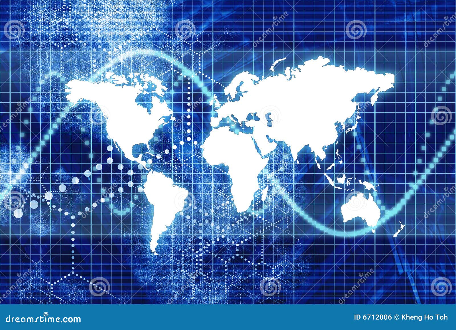 Blue Digital World Business Abstract Stock Illustration Image 6712006