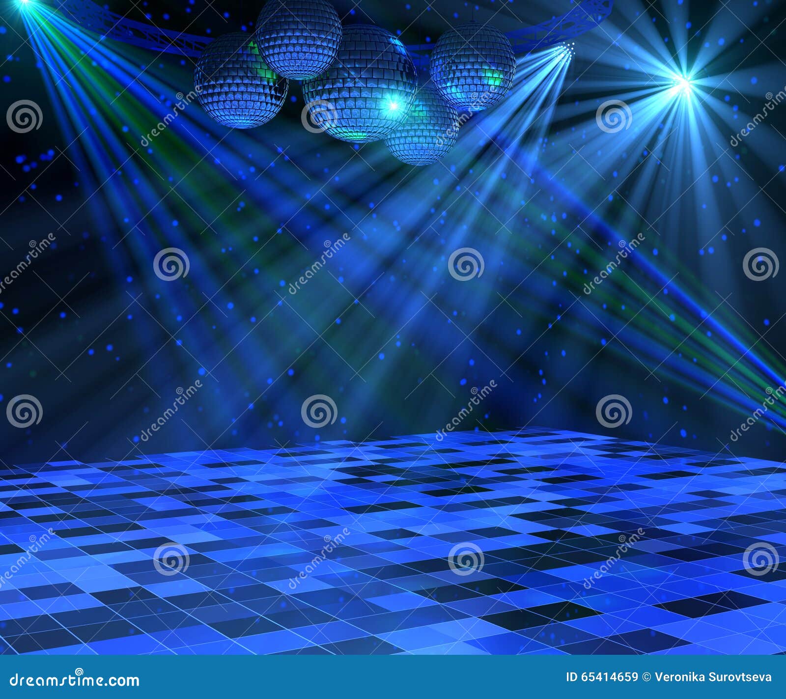 Blue Disco Dance Floor stock illustration. Illustration of equipment