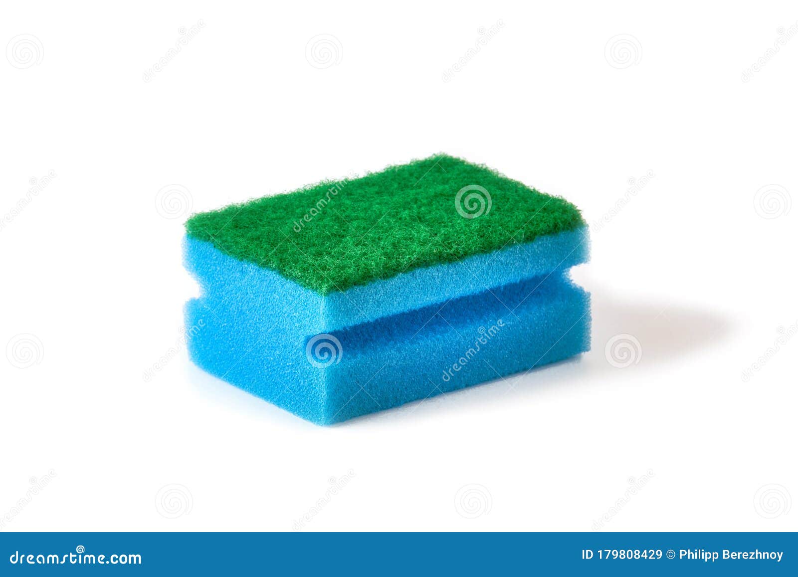 Blue Dish Washing Sponge Isolated on White Stock Image Image of clean