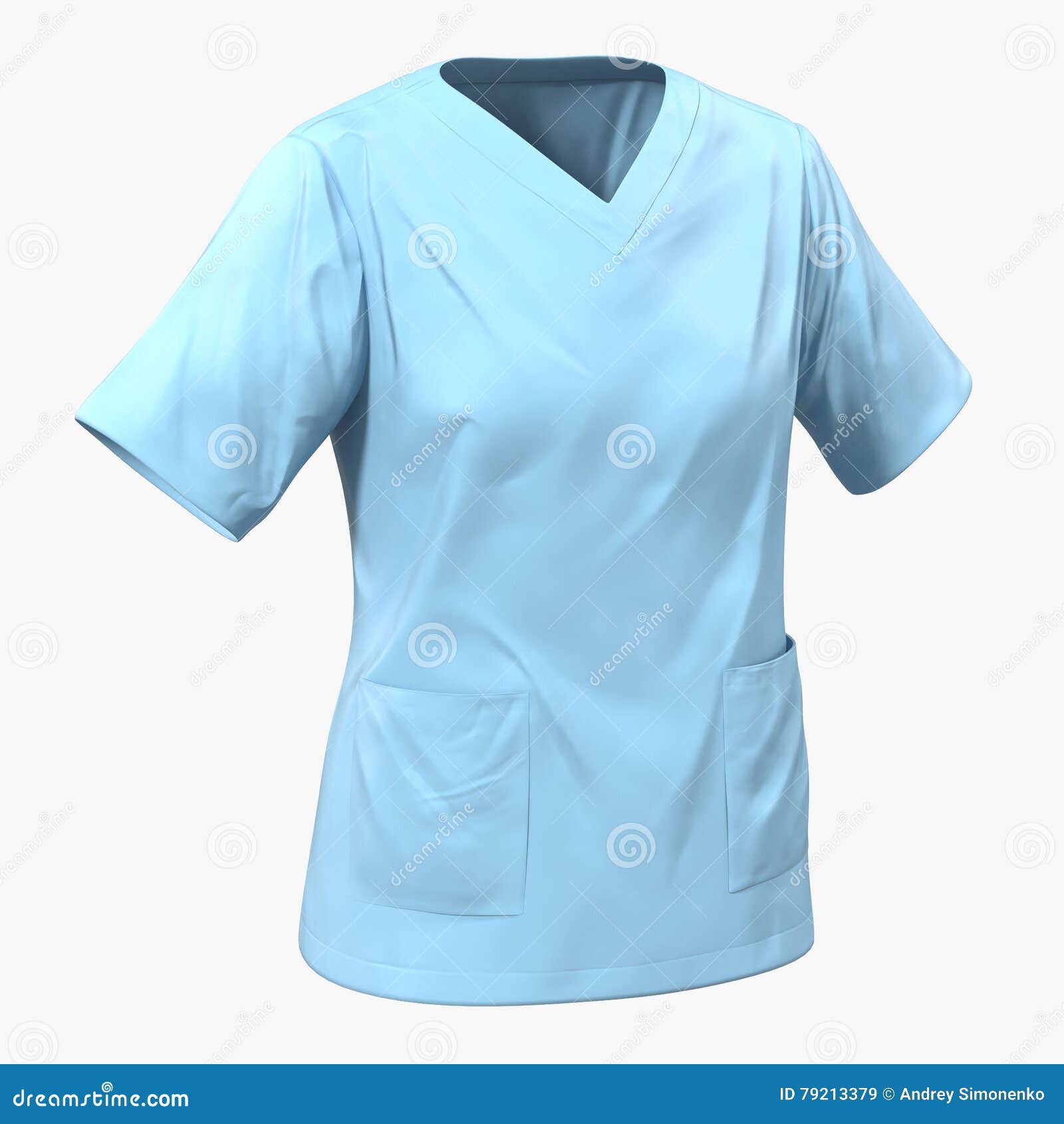 Blue Doctor Uniform T Shirt For Woman Isolated On White No People 3d Illustration Stock Illustration Illustration Of Object Professional