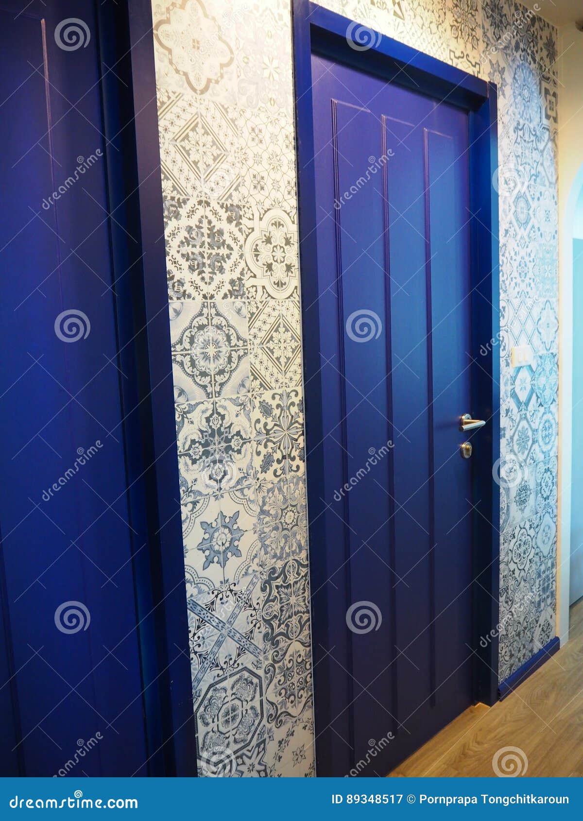 Blue door stock image. Image of wallpaper, house, nice 89348517
