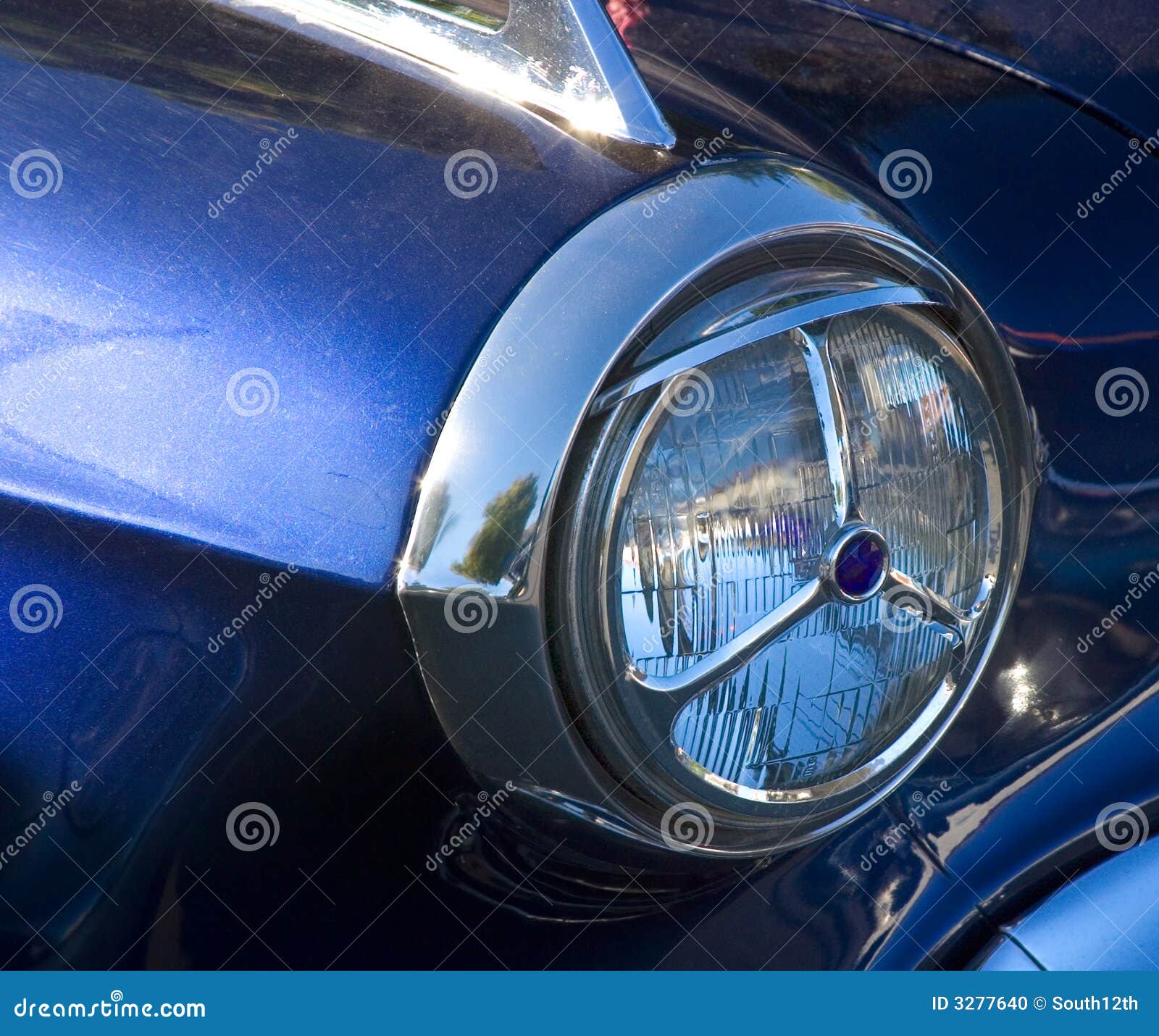 Blue Dot Headlight stock photo. Image of automobile, retro 3277640