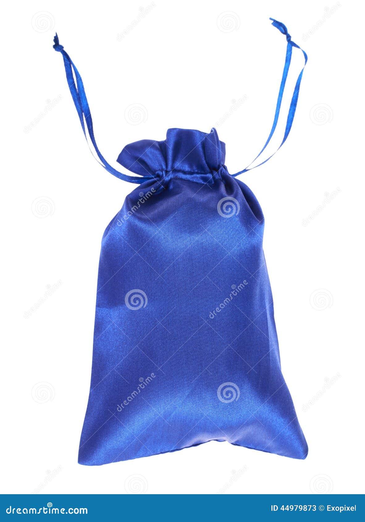 Blue Drawstring Bag Packaging Isolated Stock Image Image of full, color 44979873