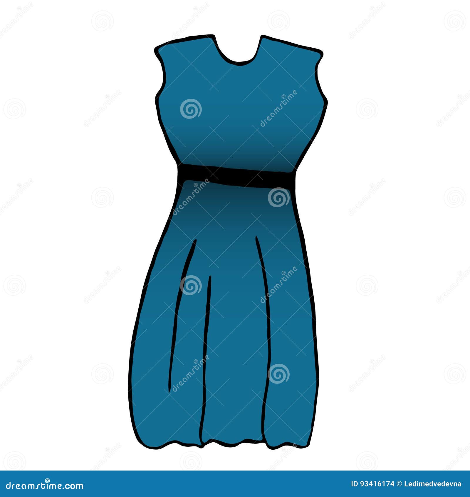 Blue dress stock vector. Illustration of design, luxury - 93416174