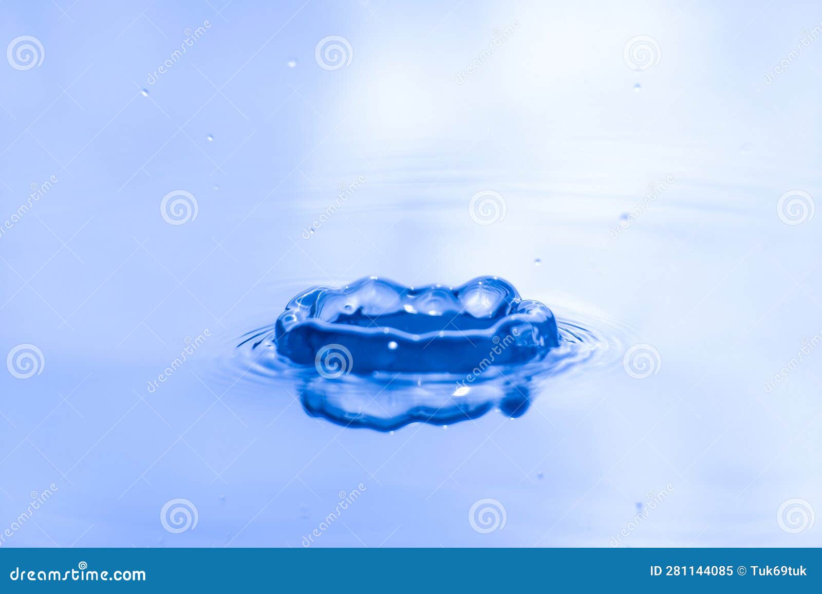 Blue Drop Water , Liquid Blue Water Drop Ripple Background Stock Image
