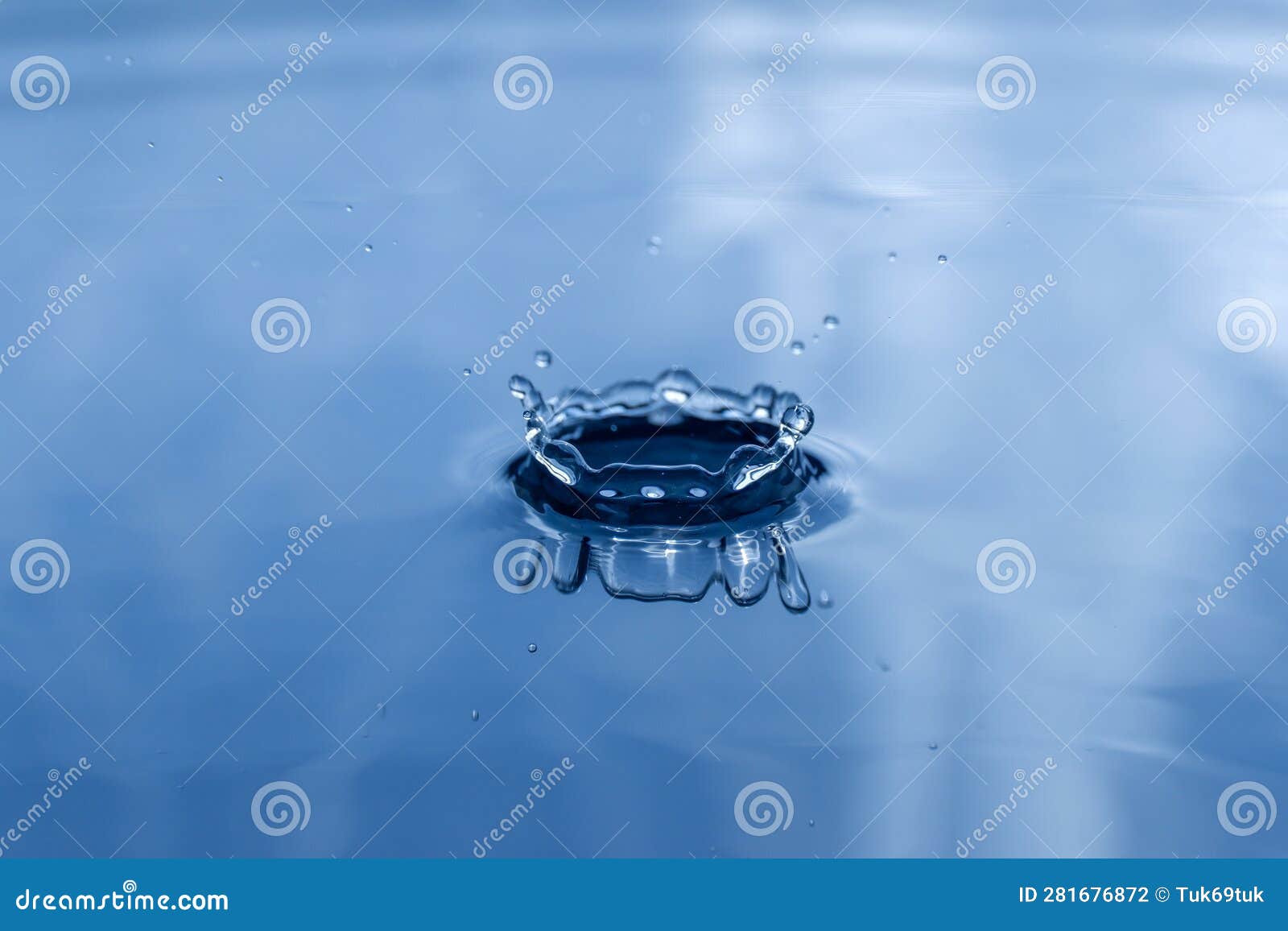 Blue Drop Water , Liquid Blue Water Drop Ripple Background Stock Photo