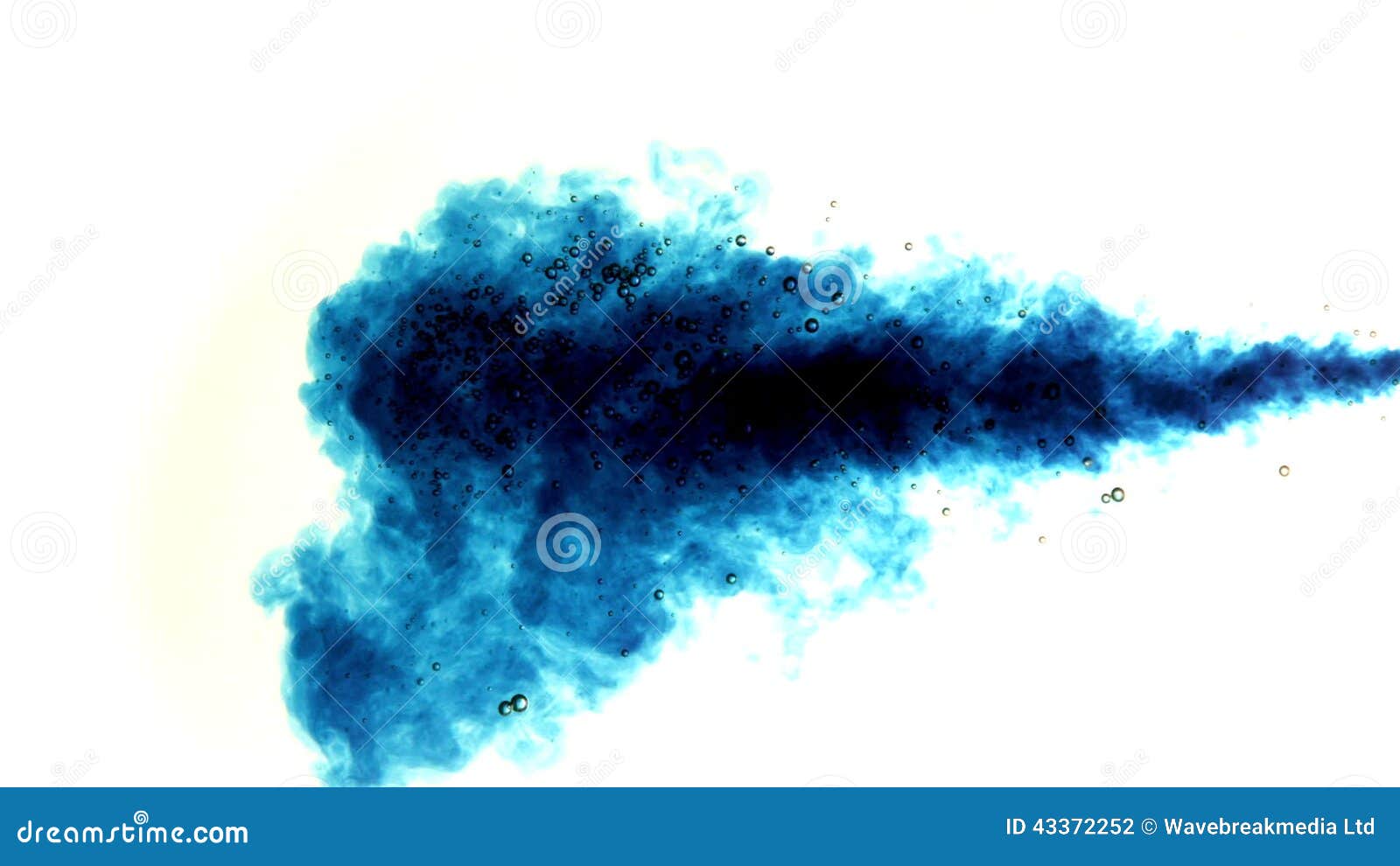 Blue Dye Moving in Water on White Background Stock Footage Video of