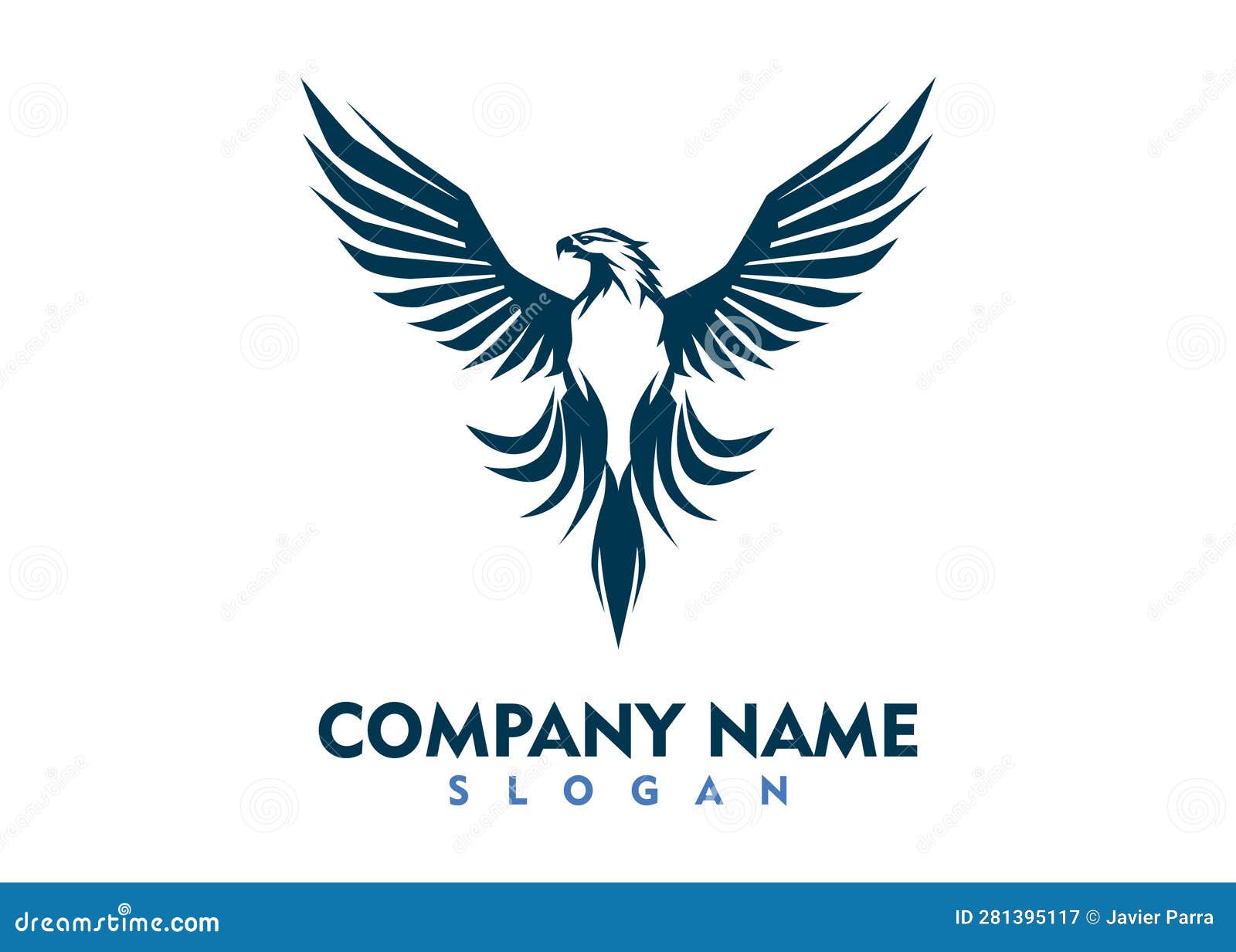 Blue eagle logo stock illustration. Illustration of logo - 281395117