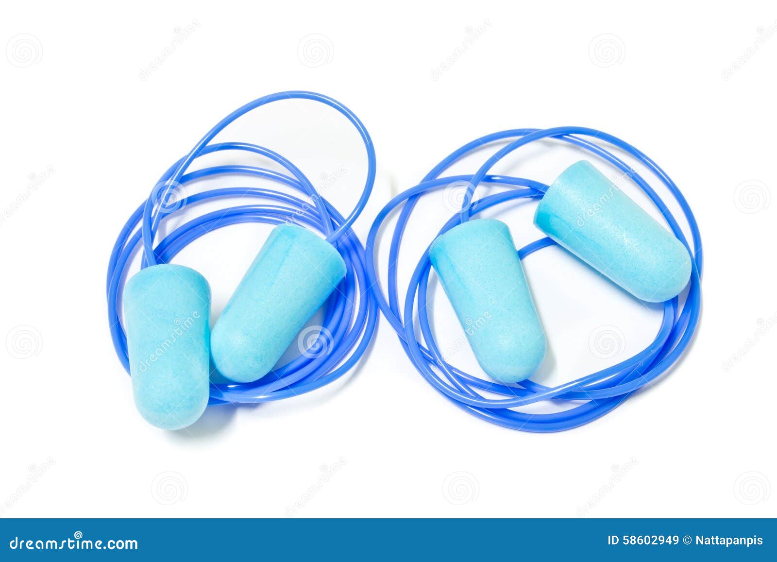 Blue ear plugs stock image. Image of muted, hearing, shot 58602949