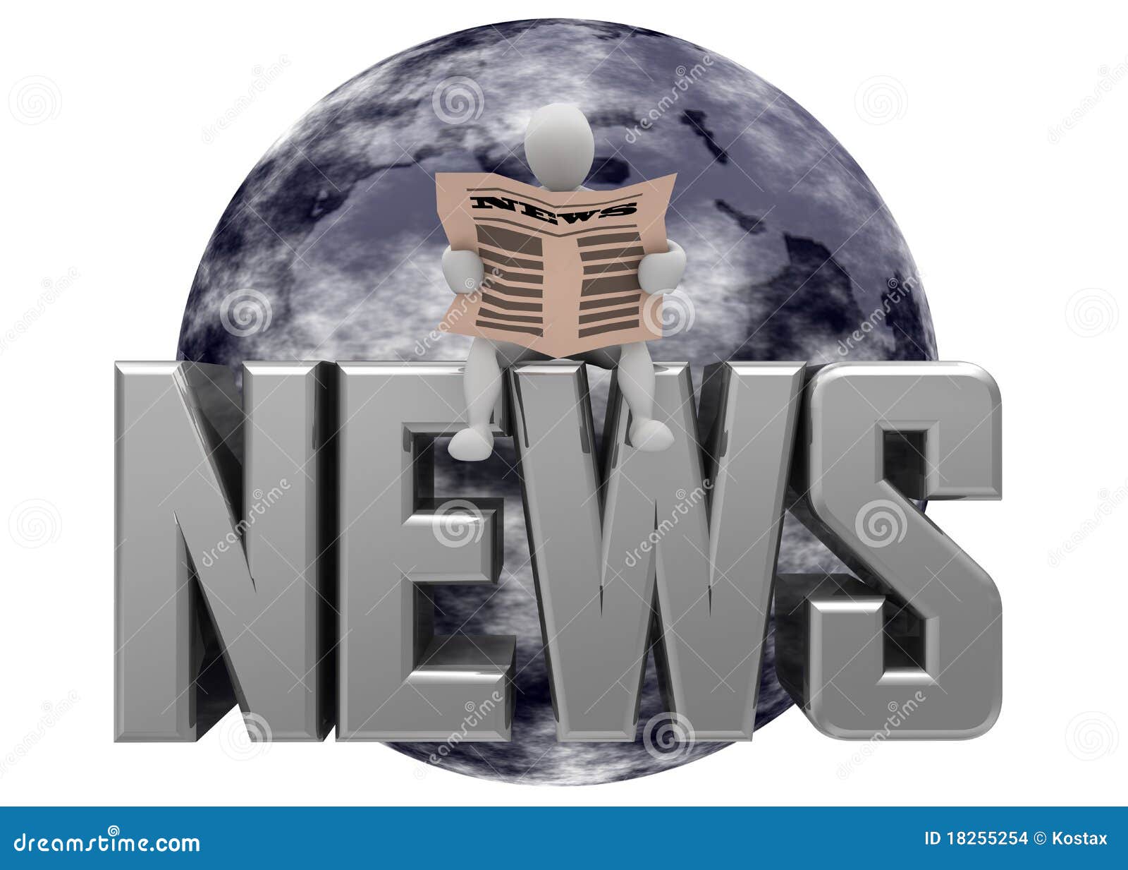 Blue earth news stock illustration. Illustration of concept 18255254